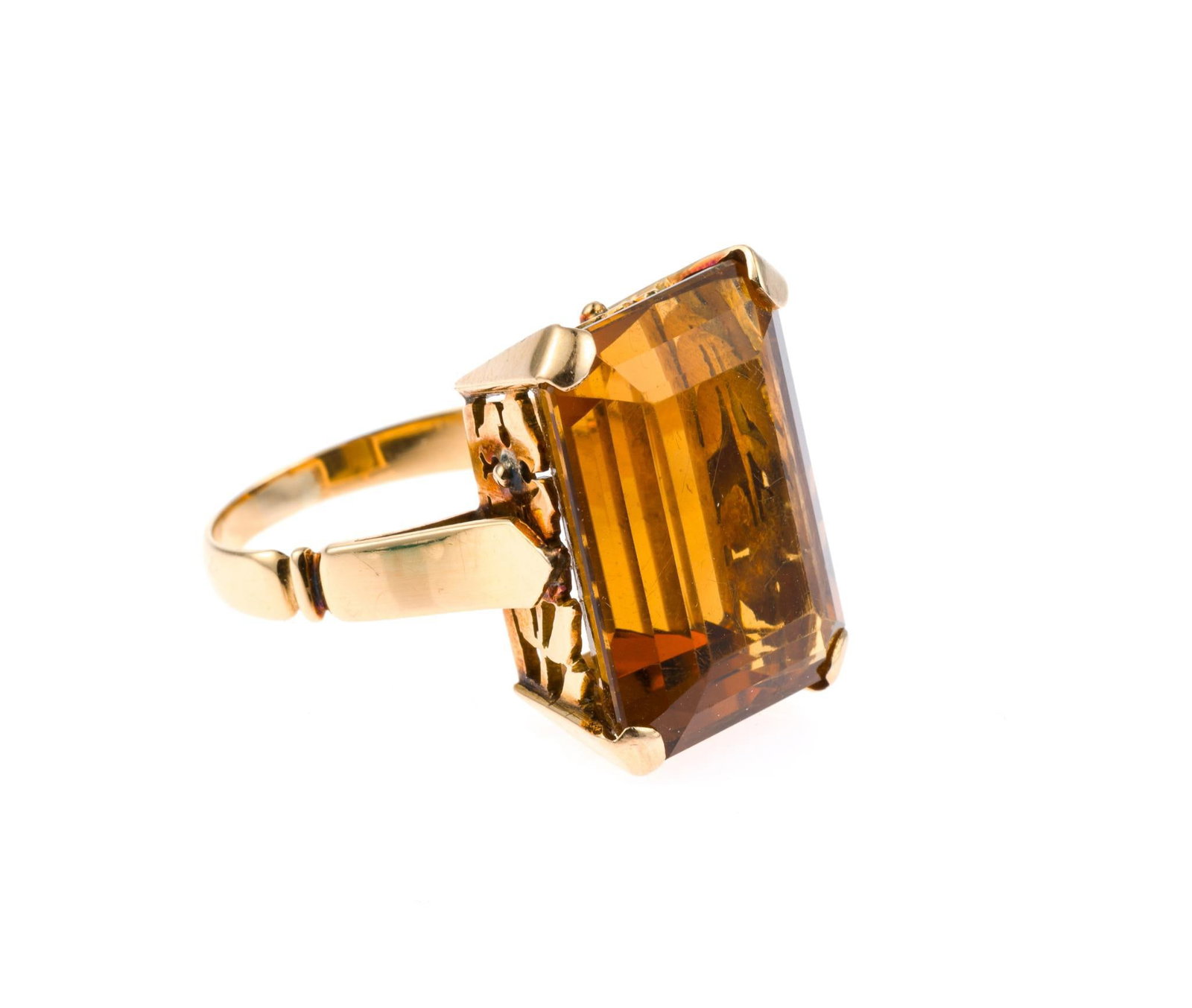 14K Gold and 10 Ct Citrine Ring (1 of 5)