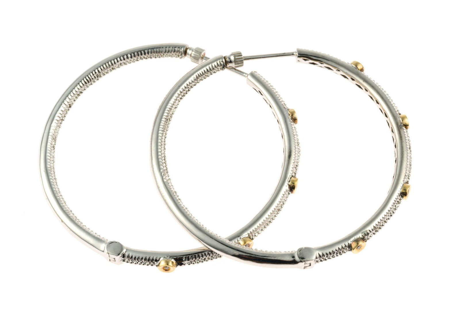 Gabriel & Co. Sterling Silver and 18K Gold Hoop Earrings (1 of 2)
