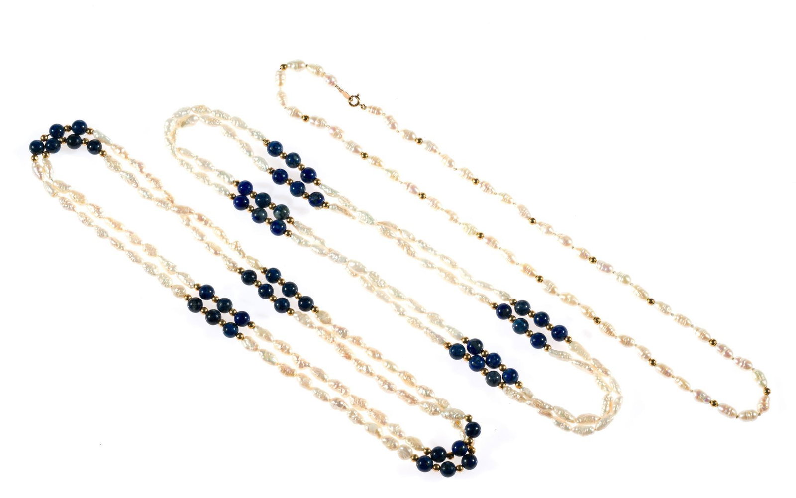 3 Freshwater Pearl Necklaces Incl. 14K Gold (1 of 2)
