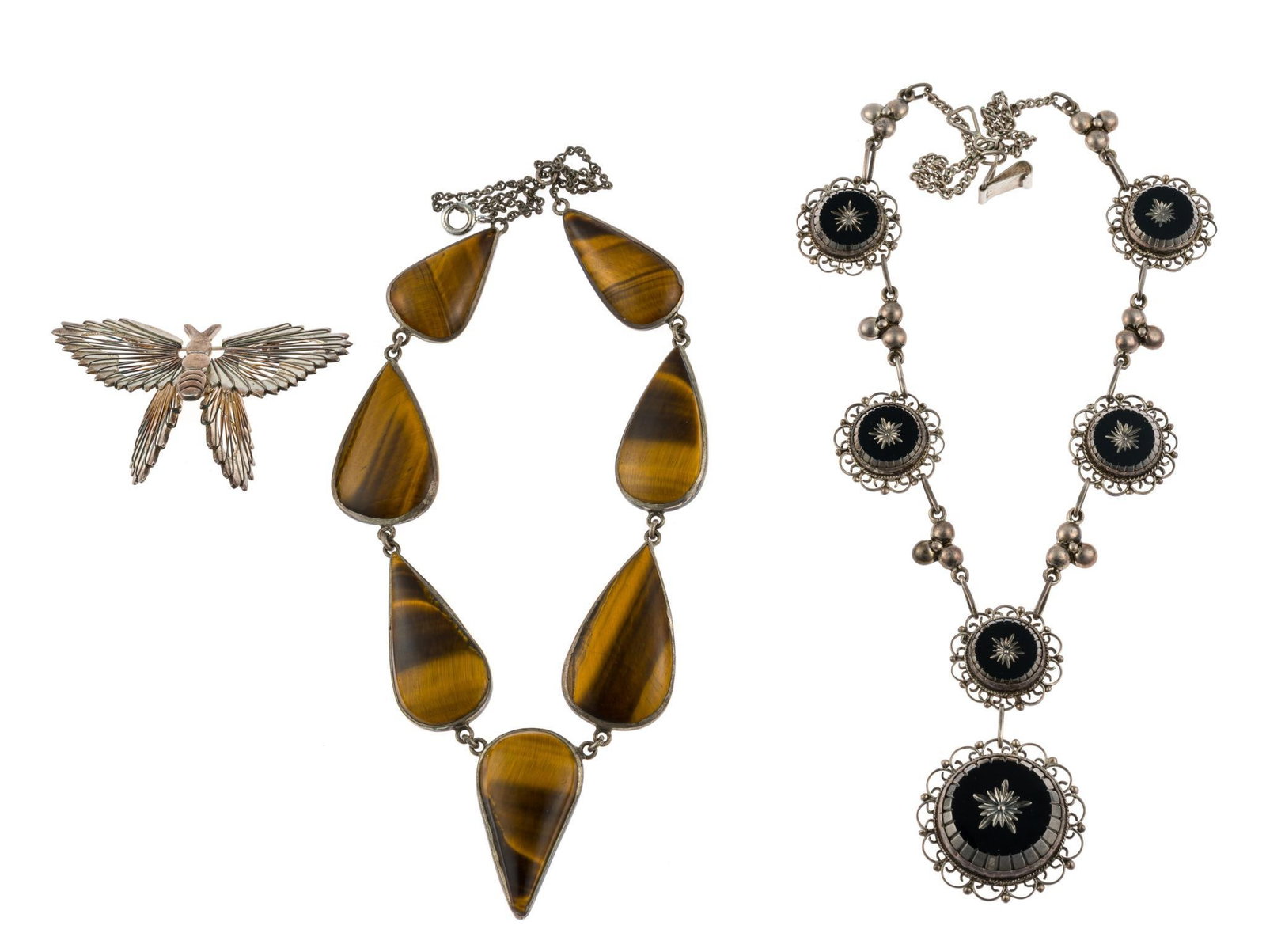 Sterling Silver Necklaces and Brooch (1 of 6)