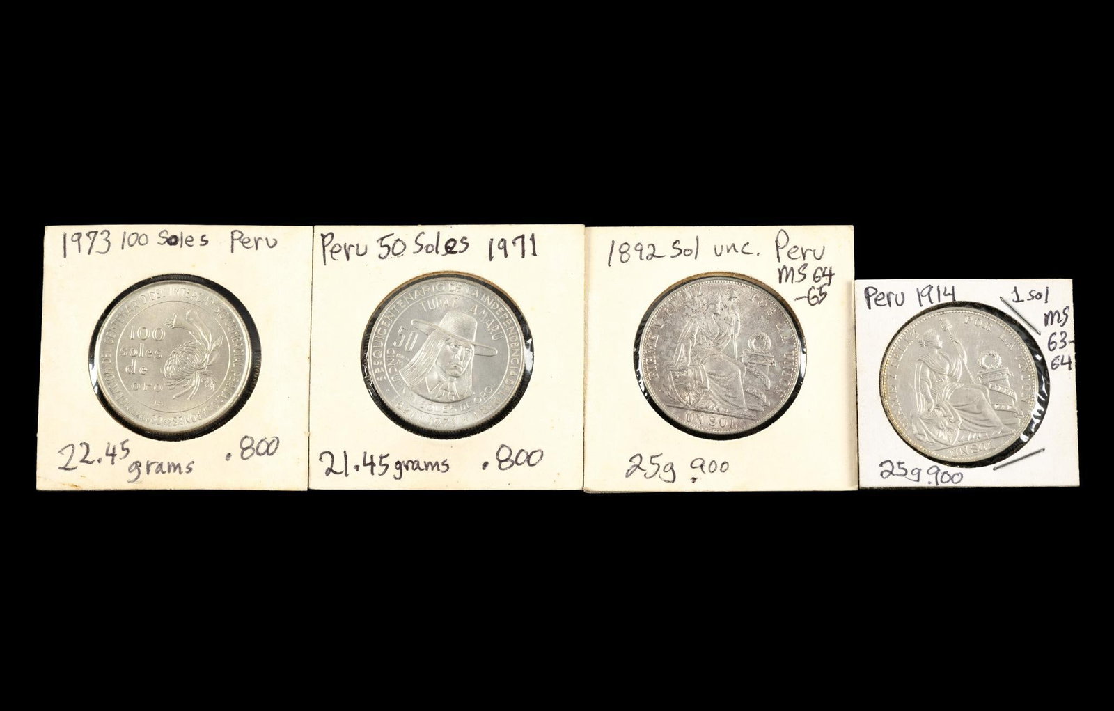 Four Silver Coins Peru (1 of 10)