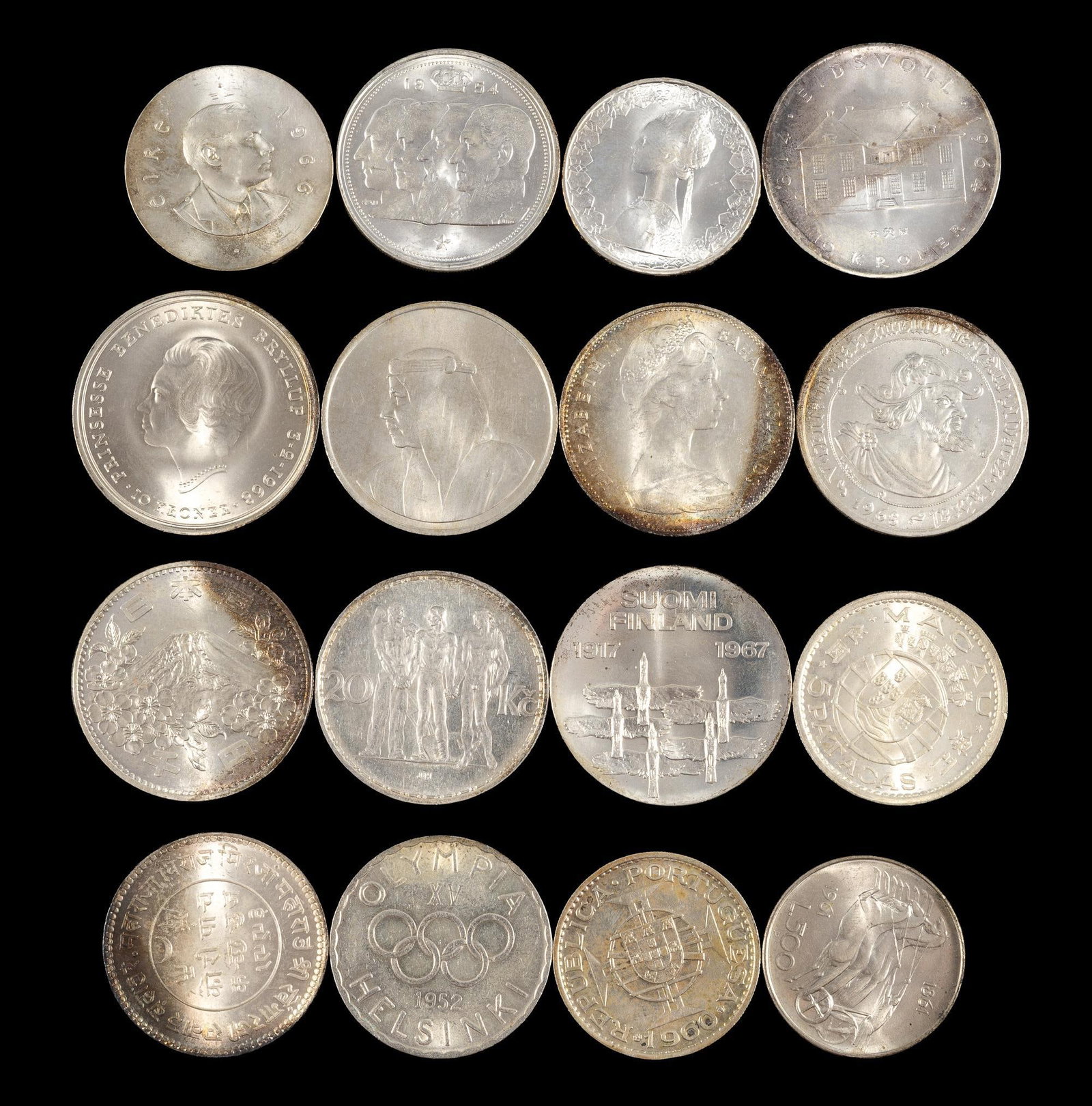 Sixteen Uncirculated Silver World Coins (1 of 2)