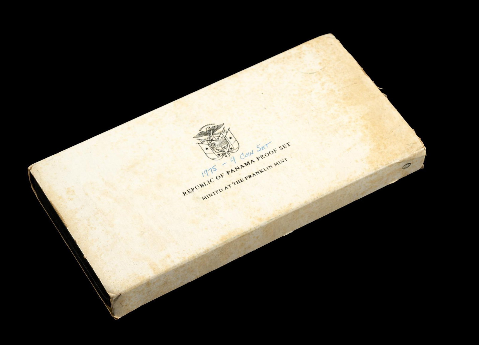 1975 Republic Of Panama Silver Proof Set: This nine coin set is fairly scarce and has an ASW, actual weight of pure silver, of 5.7 troy ounces. The coin set has original boxes and papers.