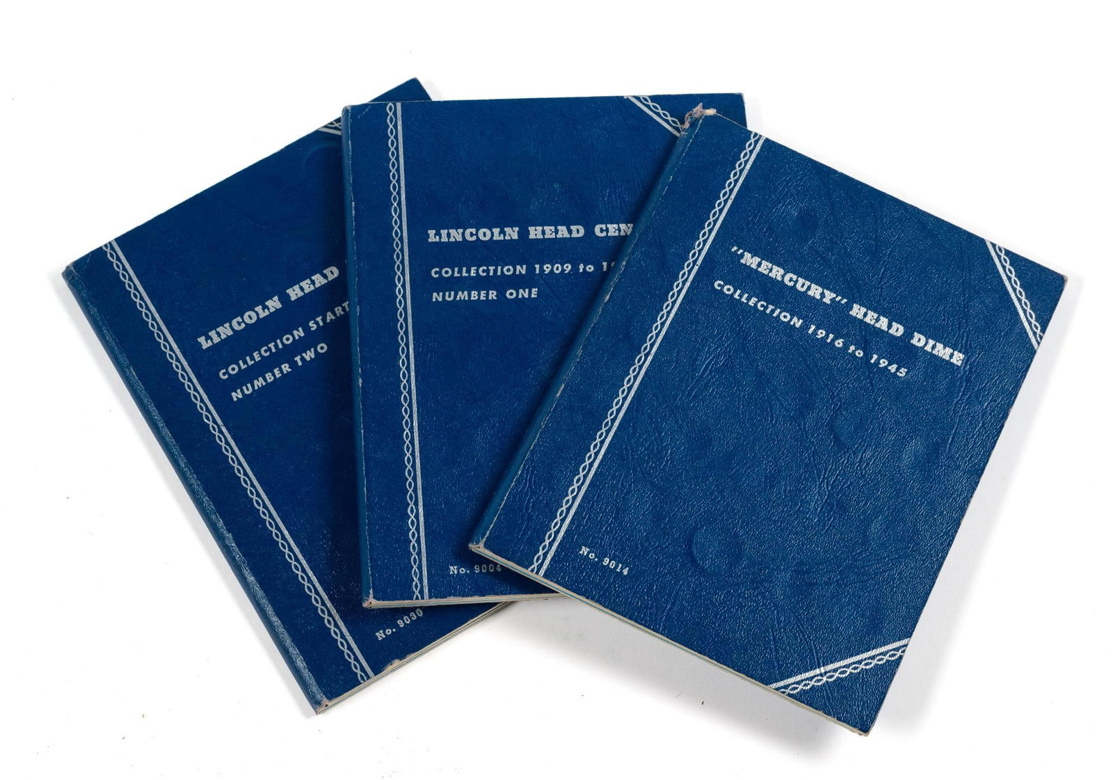 Partial Silver Mercury Dime Book And Wheat Cents: Two parts of the Lincoln Wheat cents books with the the first being very partial. One Mercury dime book with 48 dimes, keys and others missing.