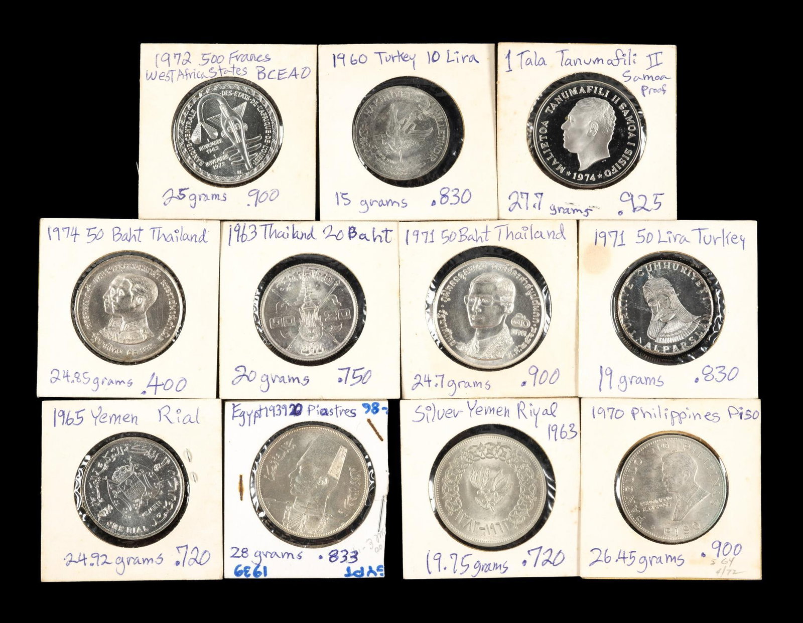 Eleven World Silver Coins Including Tristan (1 of 2)