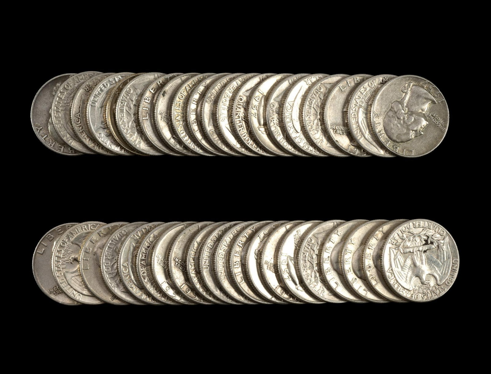 Forty Silver Washington Quarters (1 of 1)