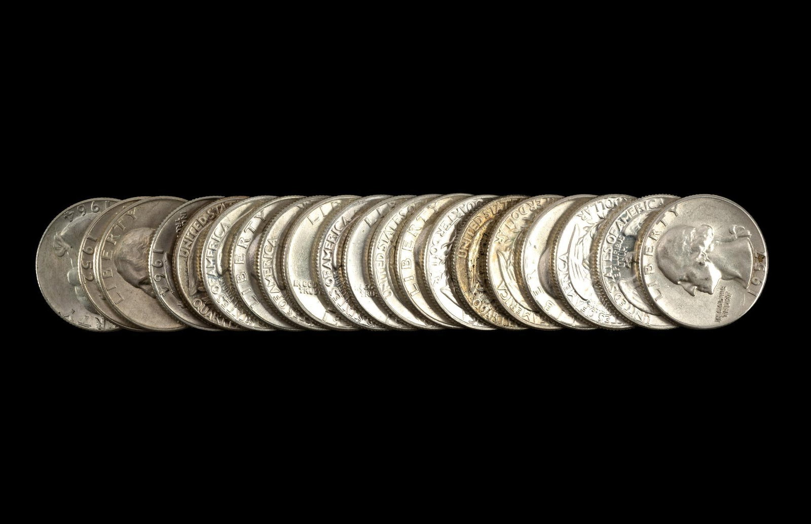 Twenty Washington Silver Quarters (1 of 1)