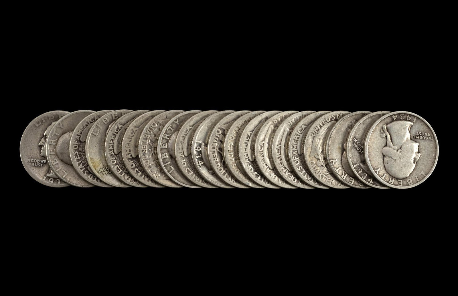 Twenty Washington Silver Quarters (1 of 1)
