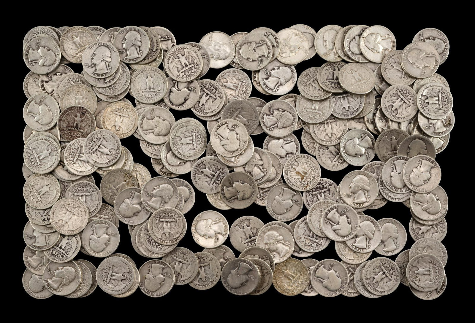 Two Hundred Washington Silver Quarters (1 of 1)