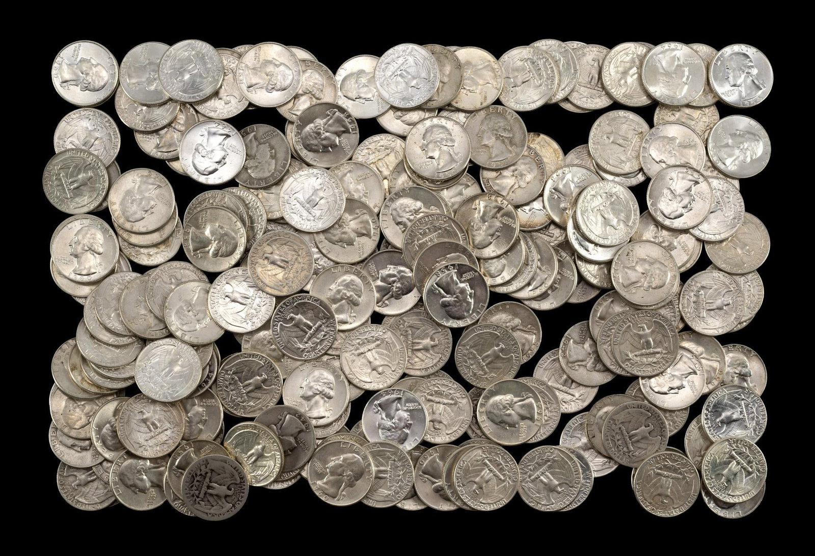 Two Hundred Washington Silver Quarters (1 of 1)