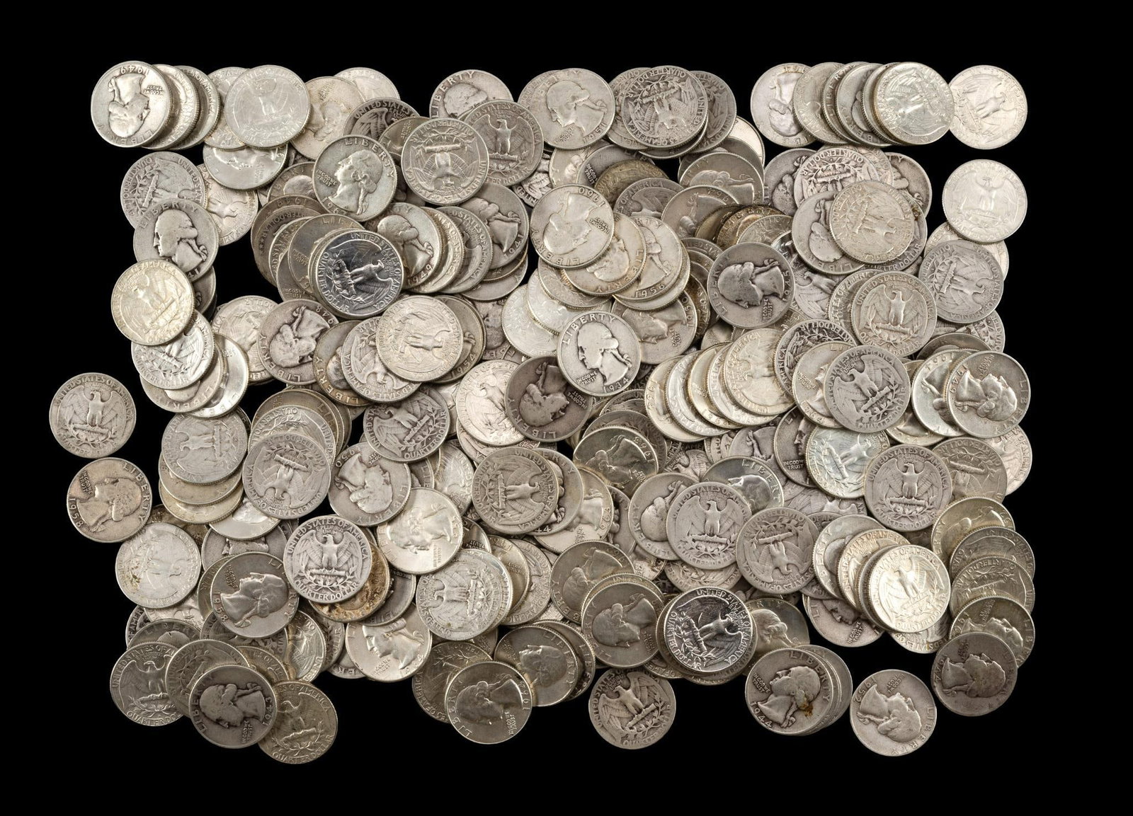 Three Hundred Washington Silver Quarters (1 of 1)