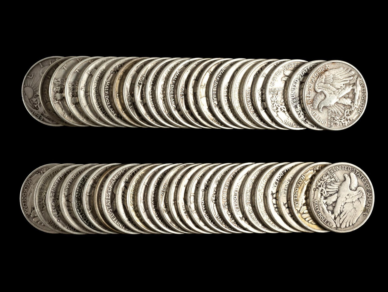 Fifty Walking Liberty Silver Half Dollars (1 of 1)