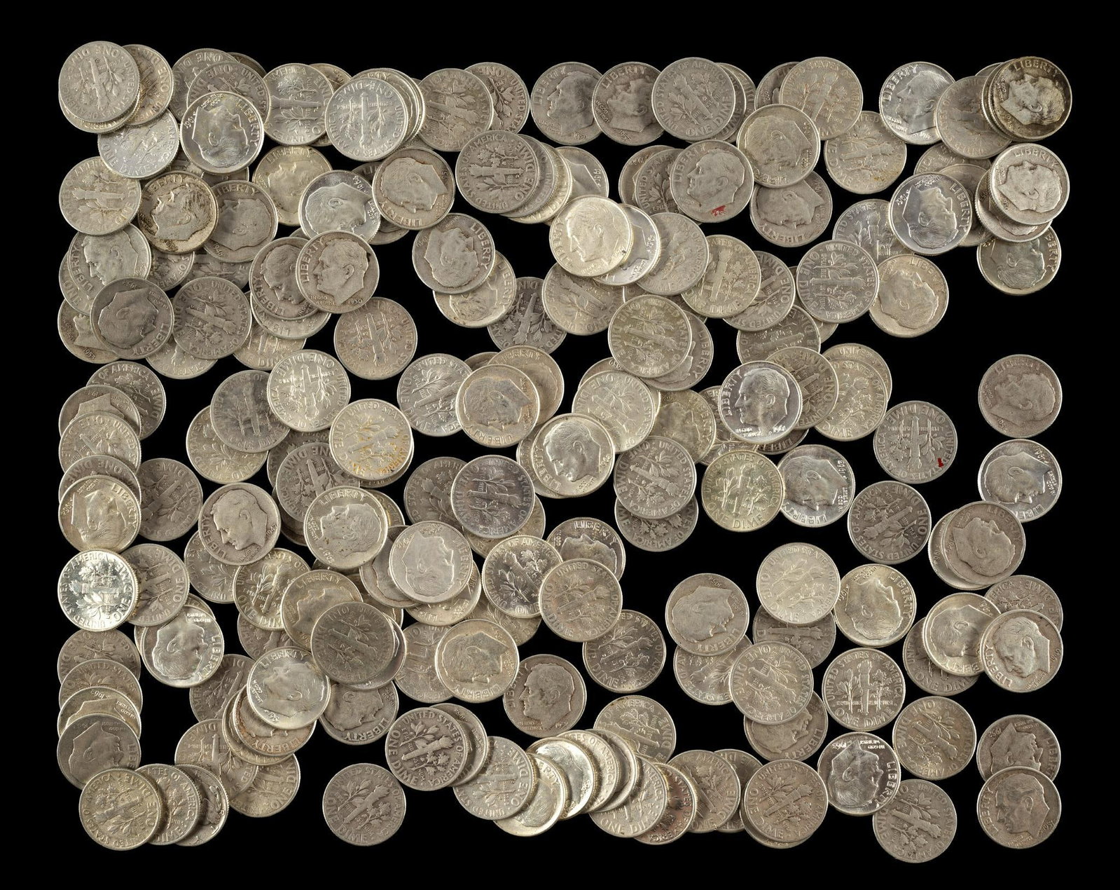 Two Hundred Silver Roosevelt Dimes (1 of 1)