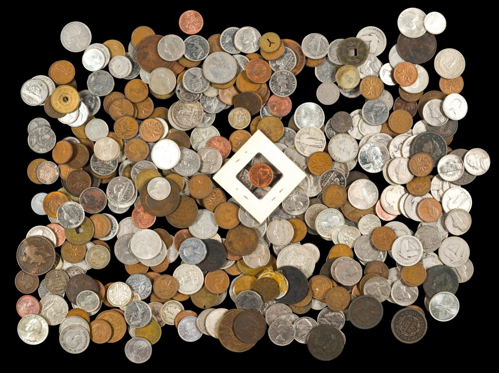 Mixed Group Of World And US Coins With Silver (1 of 1)