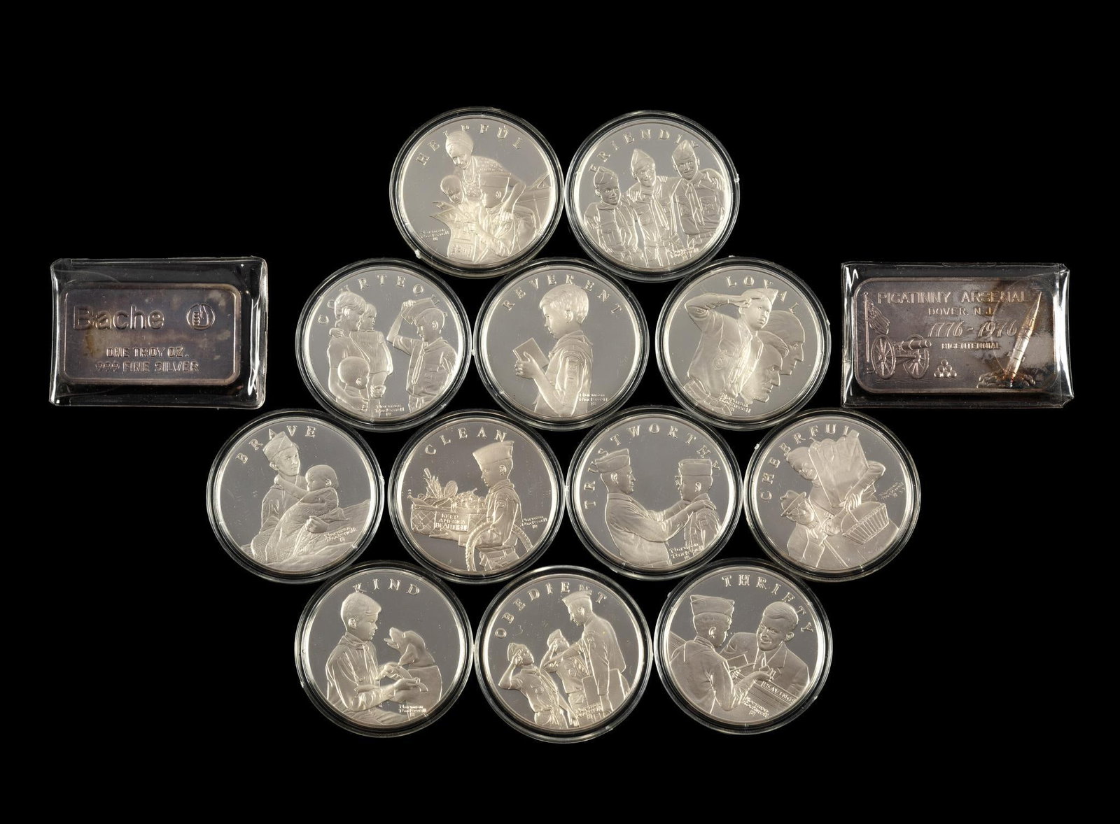 Franklin Mint Sterling Silver Proof Boy Scout Medallions (1 of 3)