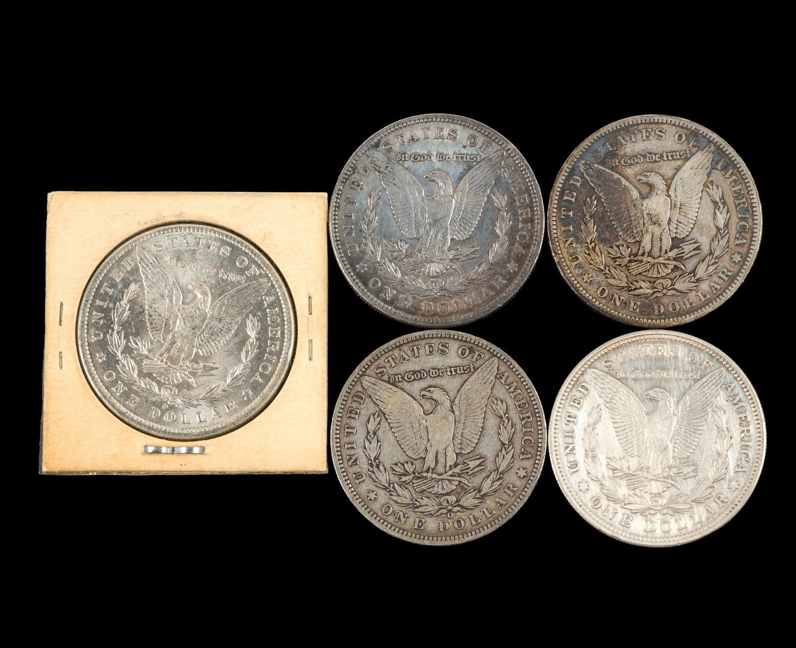 Five Morgan Silver Dollars - 2