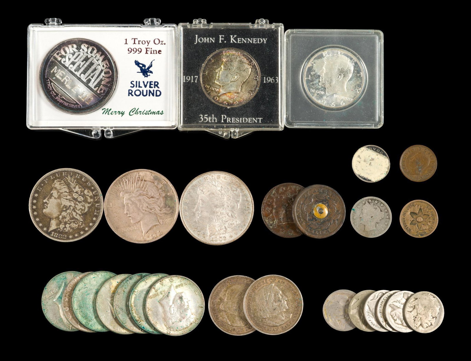 Silver Morgan Dollars And Other Coins (1 of 1)