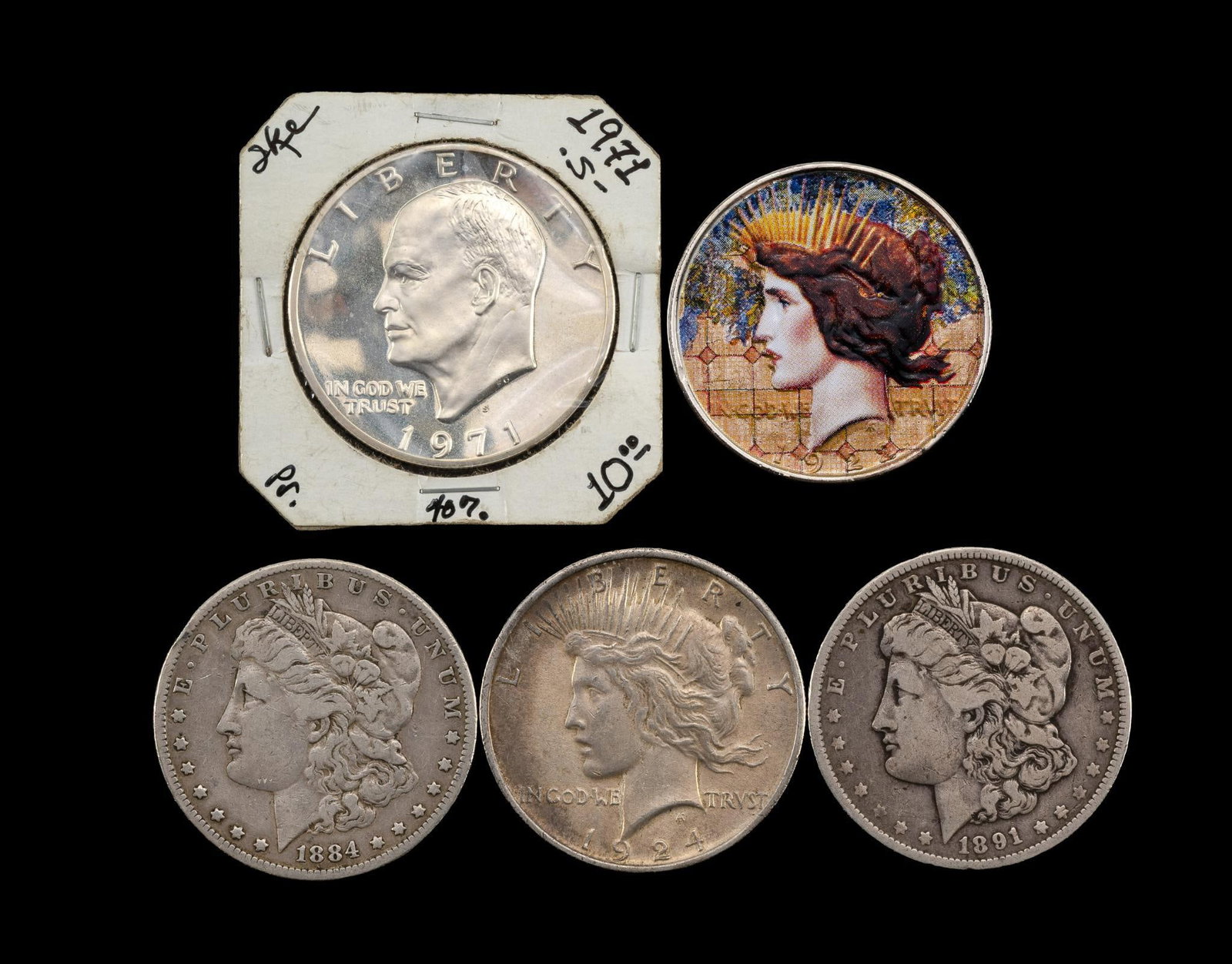 Five Silver Dollars Including Morgan (1 of 2)