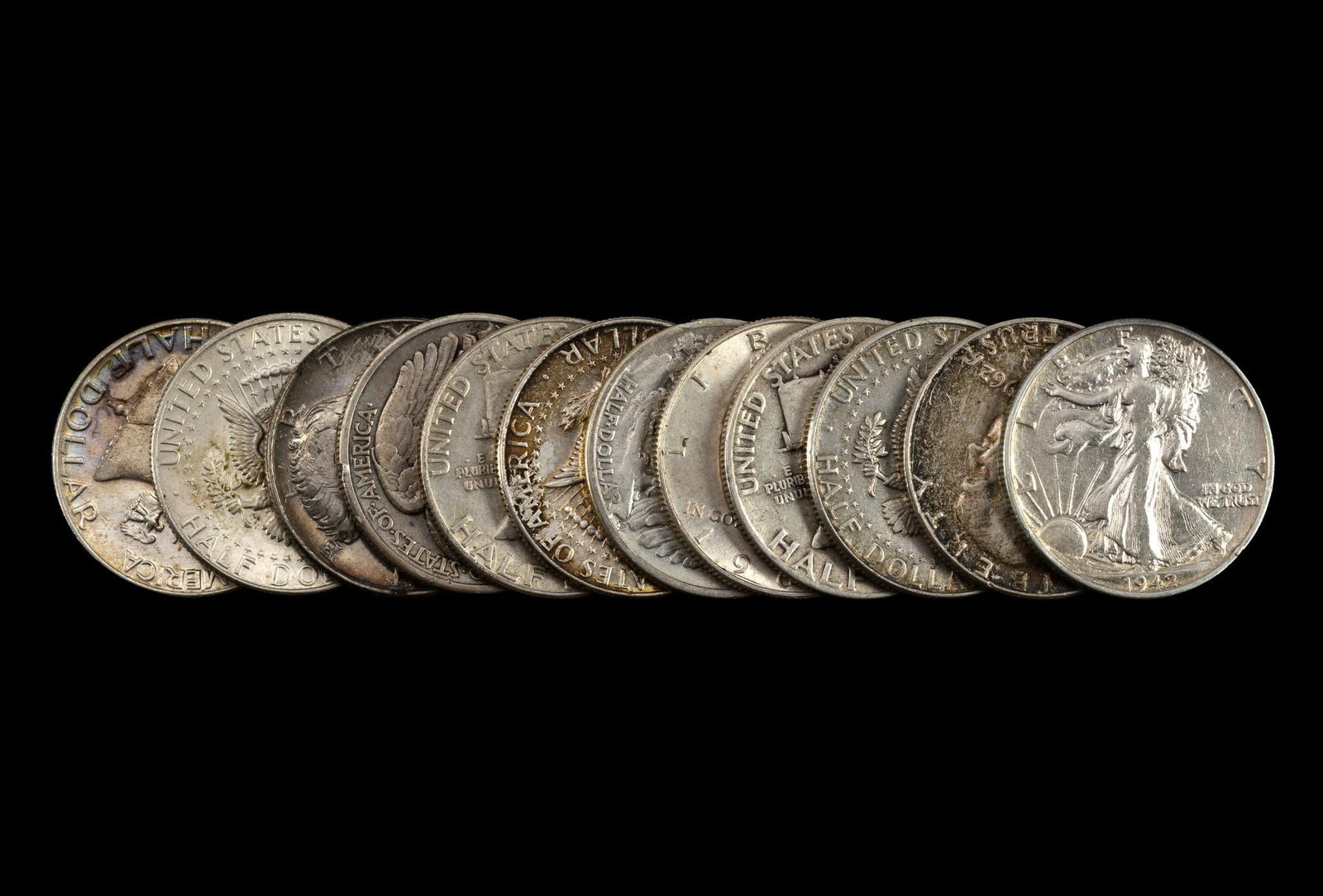 Twelve Silver Half Dollars (1 of 1)