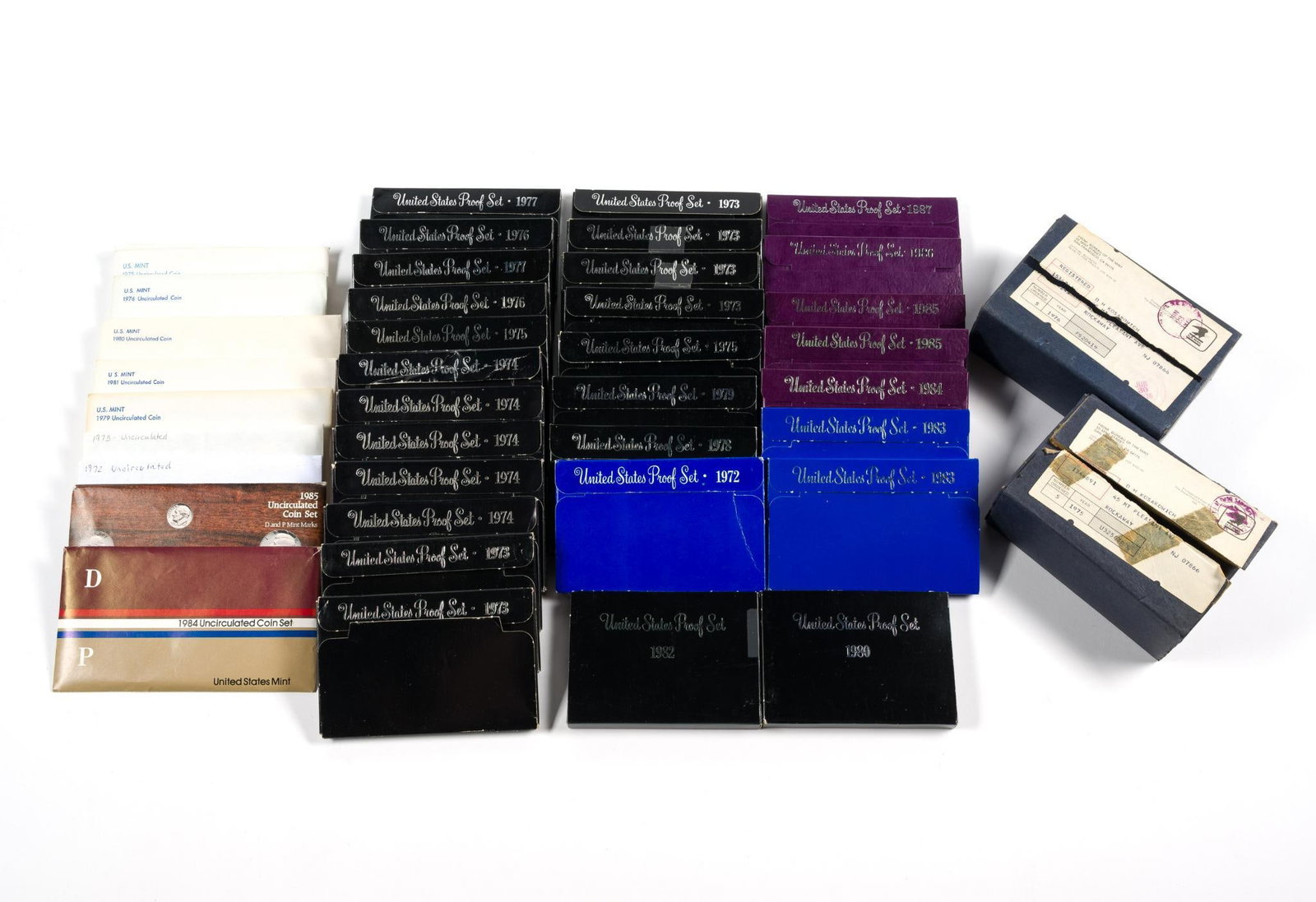 Thirty Nine Proof Sets And Nine Mint Sets: All of the sets are from the 1970's and 1980's.