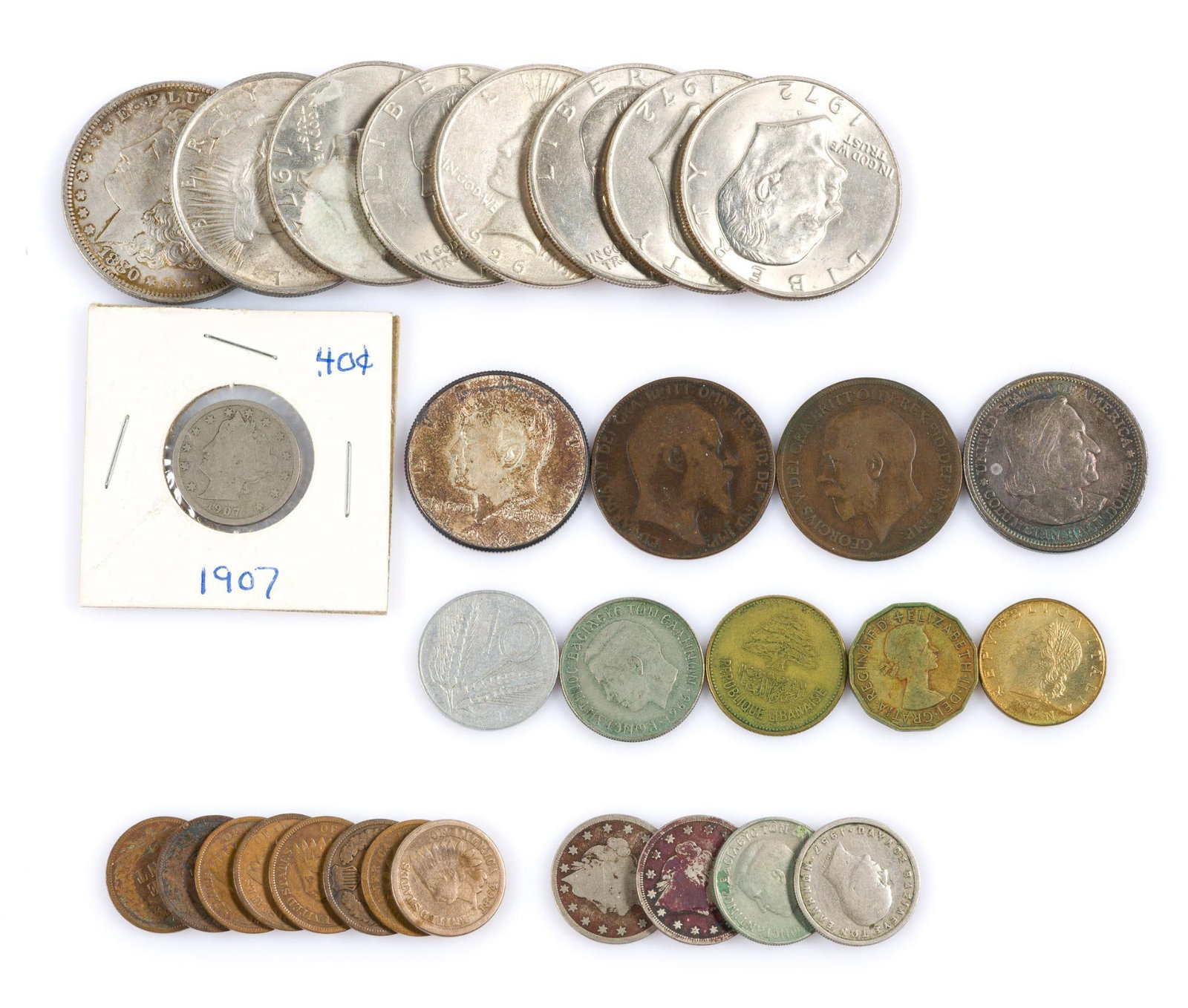 Coins Incl. Silver Peace and Morgan Dollars (1 of 3)