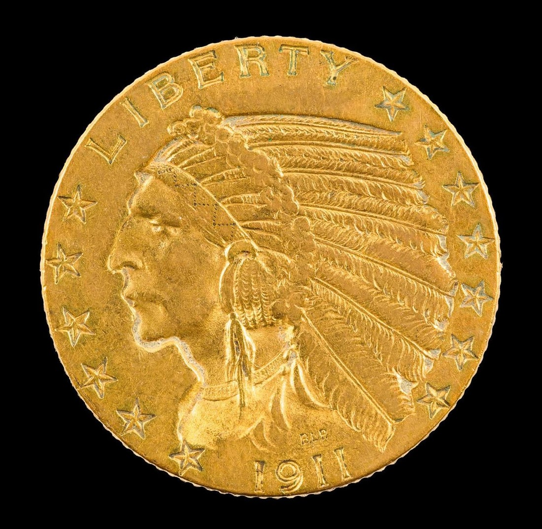 1911 Gold Indian Five Dollar Coin (1 of 2)