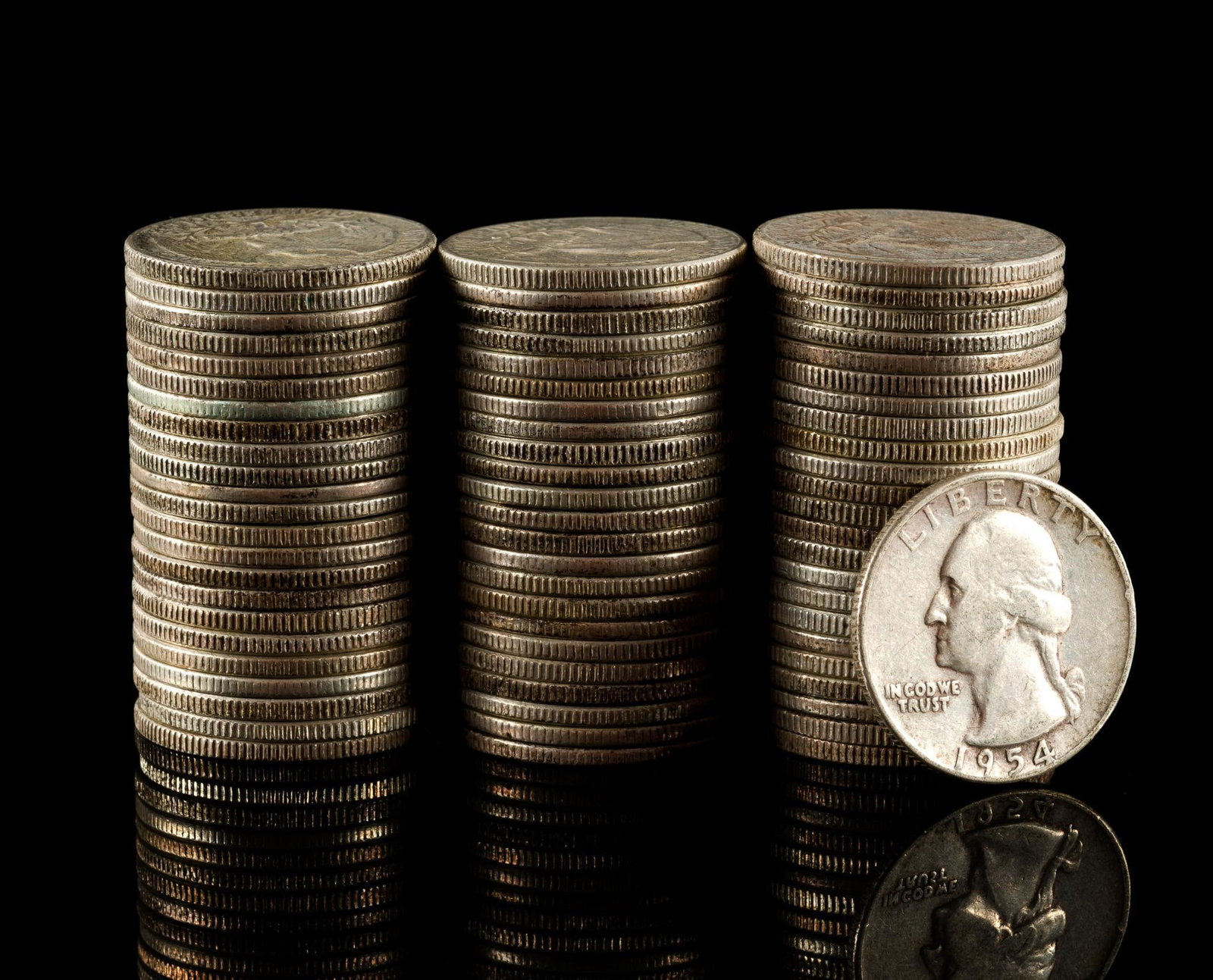 Seventy Silver Quarters: Most are Washington with a few lower grade Standing Liberty. All are silver.