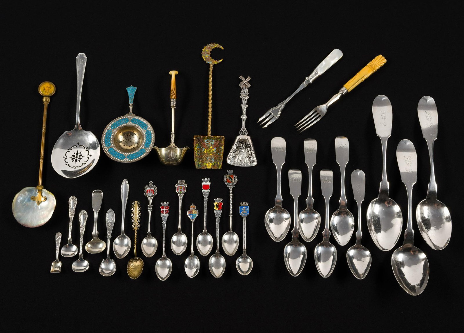 Sterling and Coin Silver Flatware Incl. Enamel and Souvenir (1 of 4)