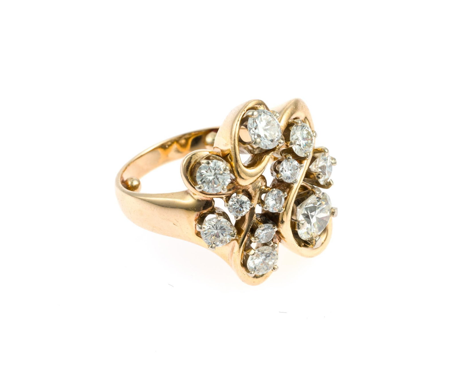 14K Gold Freeform & 2.29 CTW Diamond Ring (1 of 8)