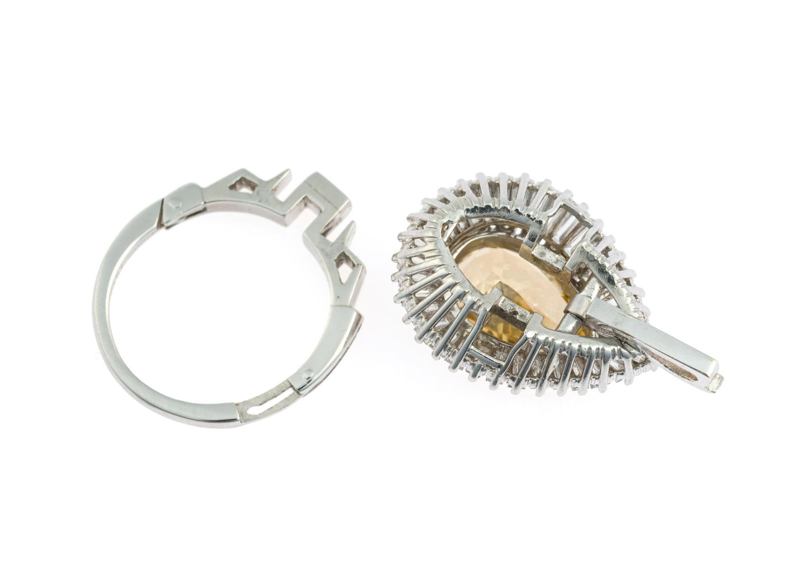 Platinum & 6.21 CTW Diamond Cocktail Ring Pendant - 6
