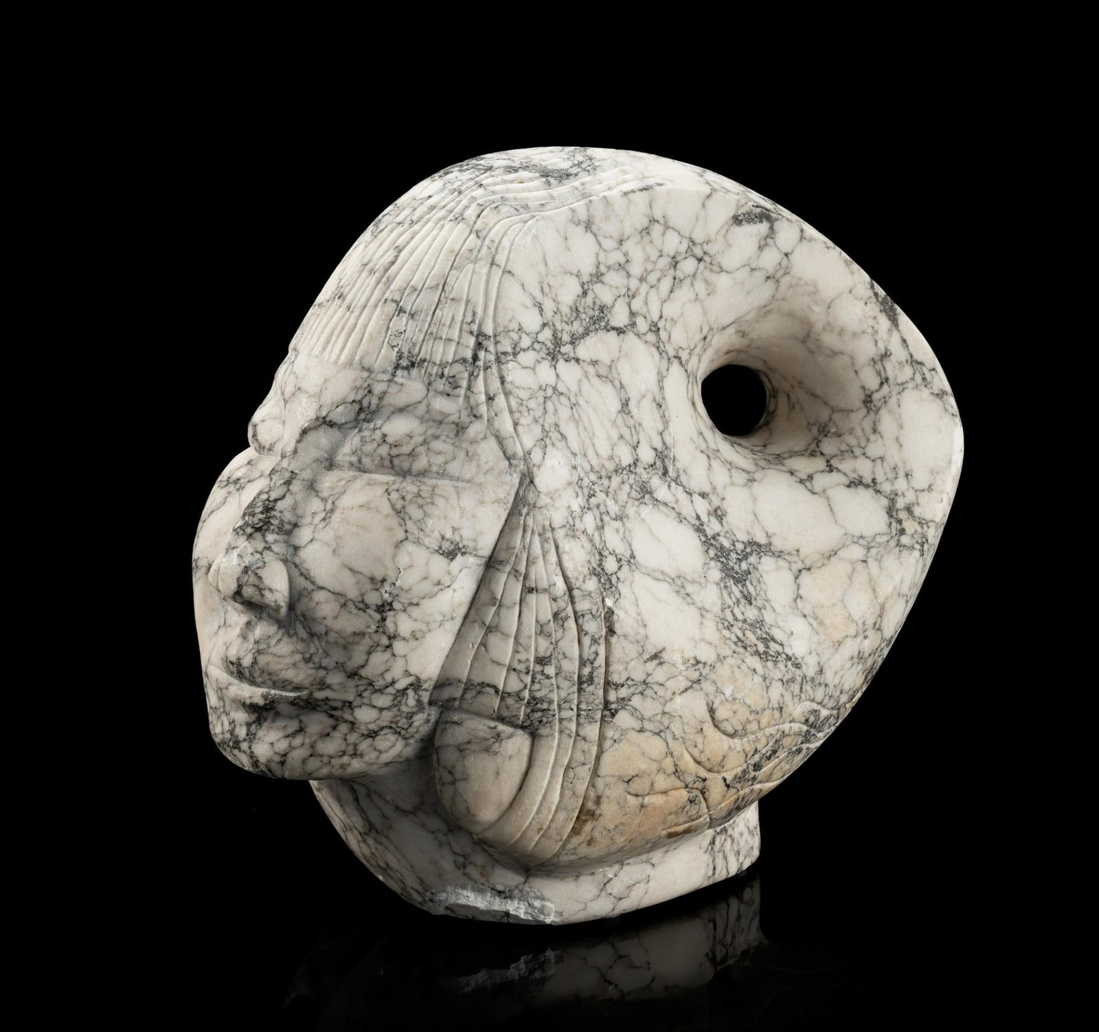 Laura Fragua "Dreaming of Being One" Sculpture: Marked on bottom "Dreaming of Being One (c) Laura Fragua Jemez Pueblo, N.M.". Small loss on bottom. 9-1/2" wide x 7-3/4" high. 