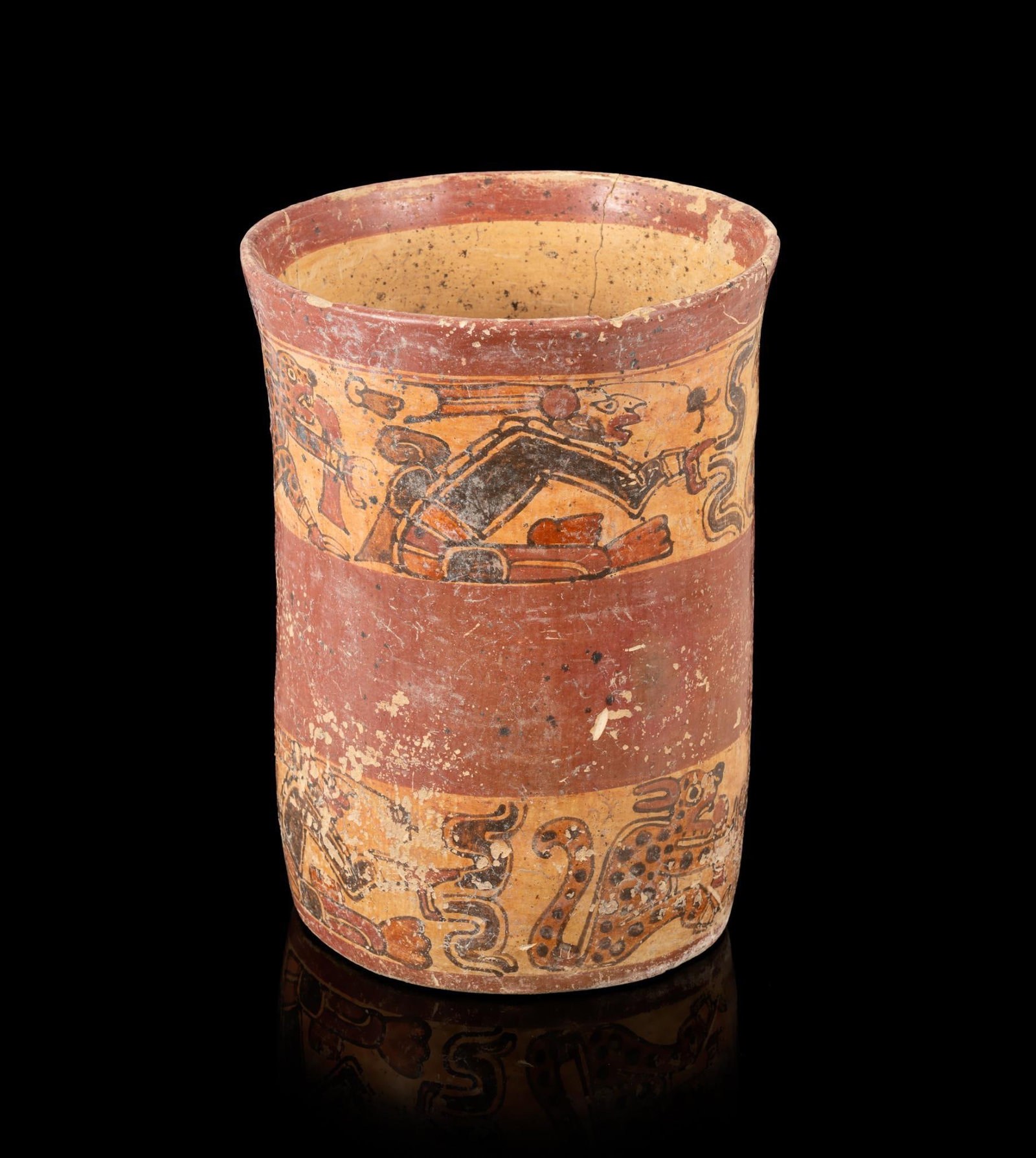 Pre-Columbian Maya Polychrome Cocao Vase (1 of 5)