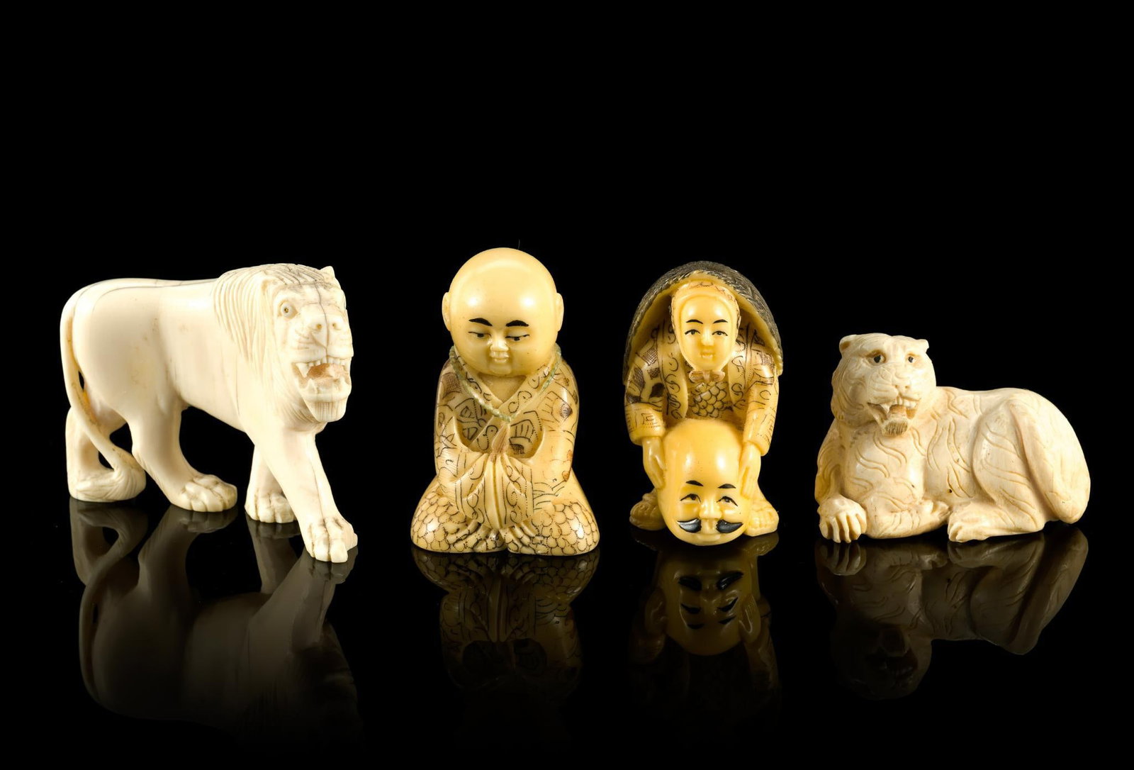 PA RESIDENTS ONLY: 4 Japanese and Chinese Carved Ivory Figures (1 of 4)