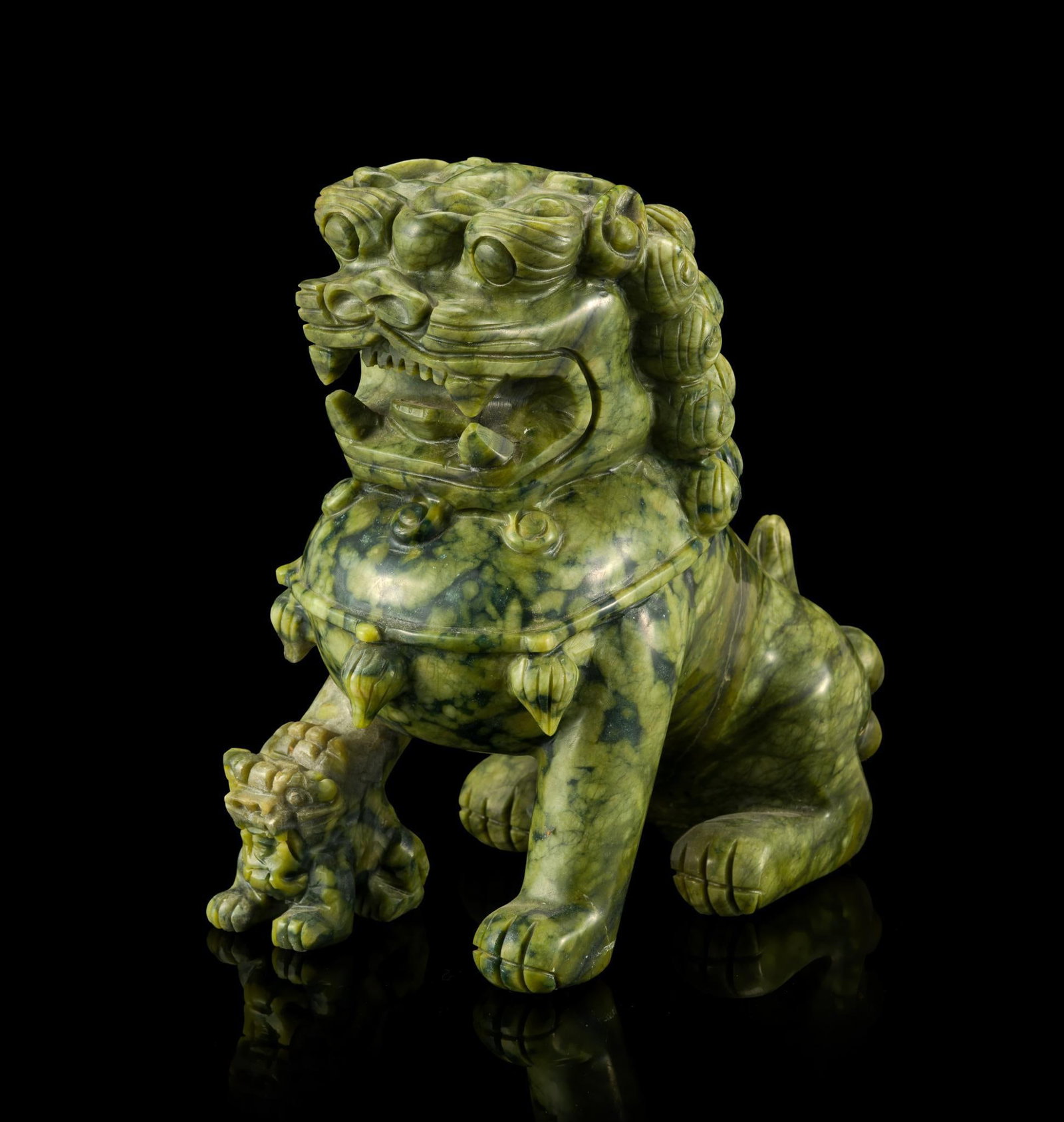 Chinese Carved Hardstone Foo Dog (1 of 6)