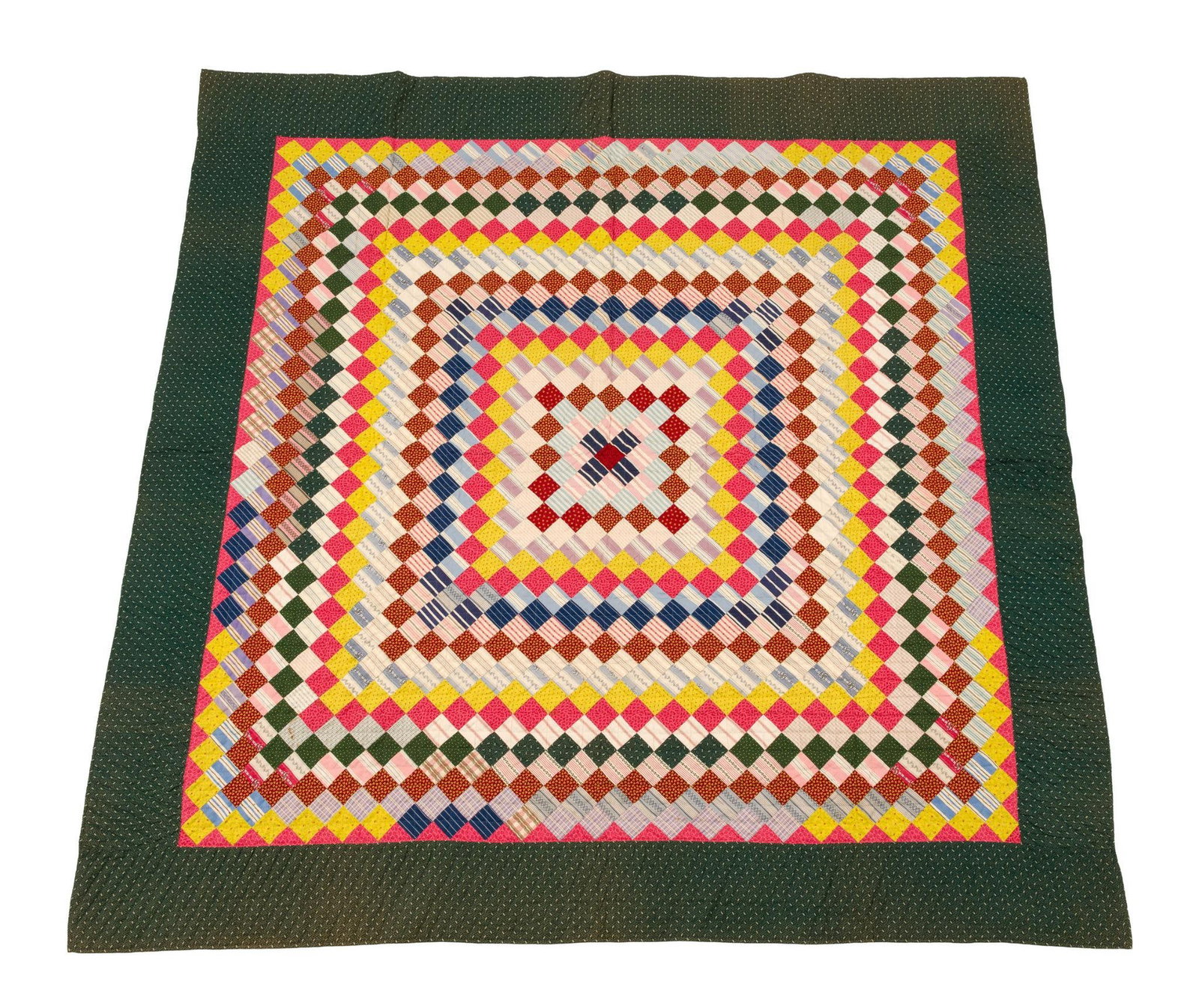 Early 20th C Trip Around the World Quilt (1 of 4)