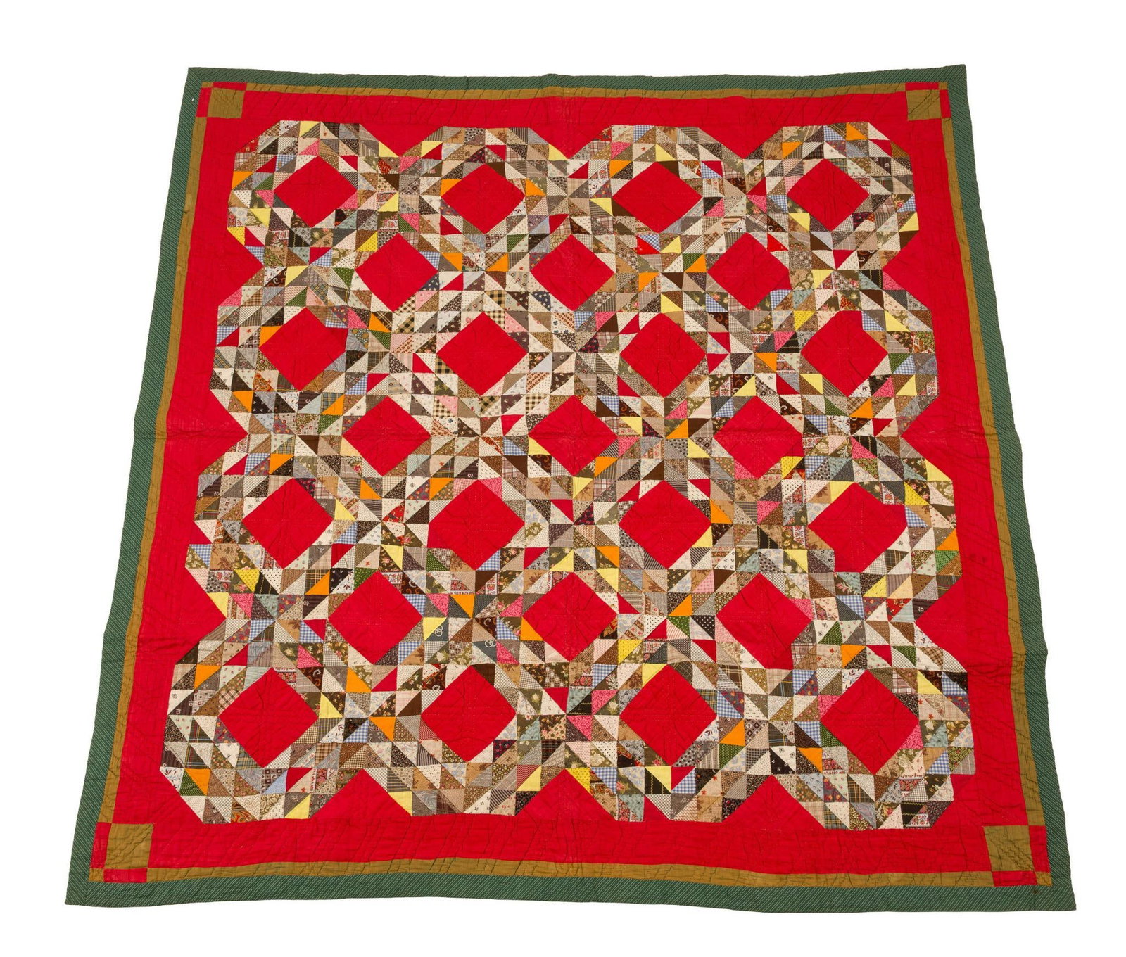 Late 19th C Geometric Scrap Quilt (1 of 4)