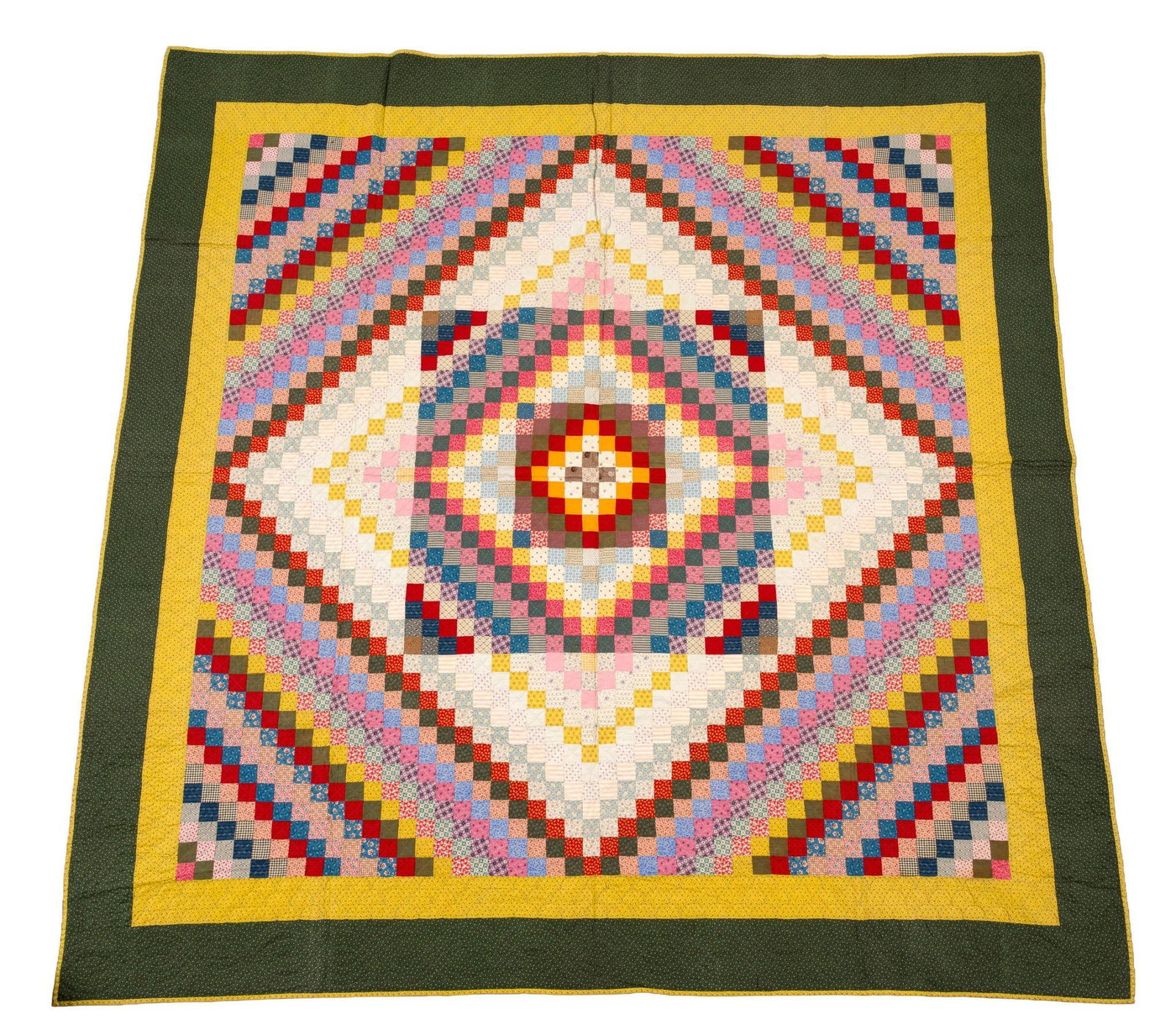 Late 19th C Trip Around the World Quilt (1 of 5)