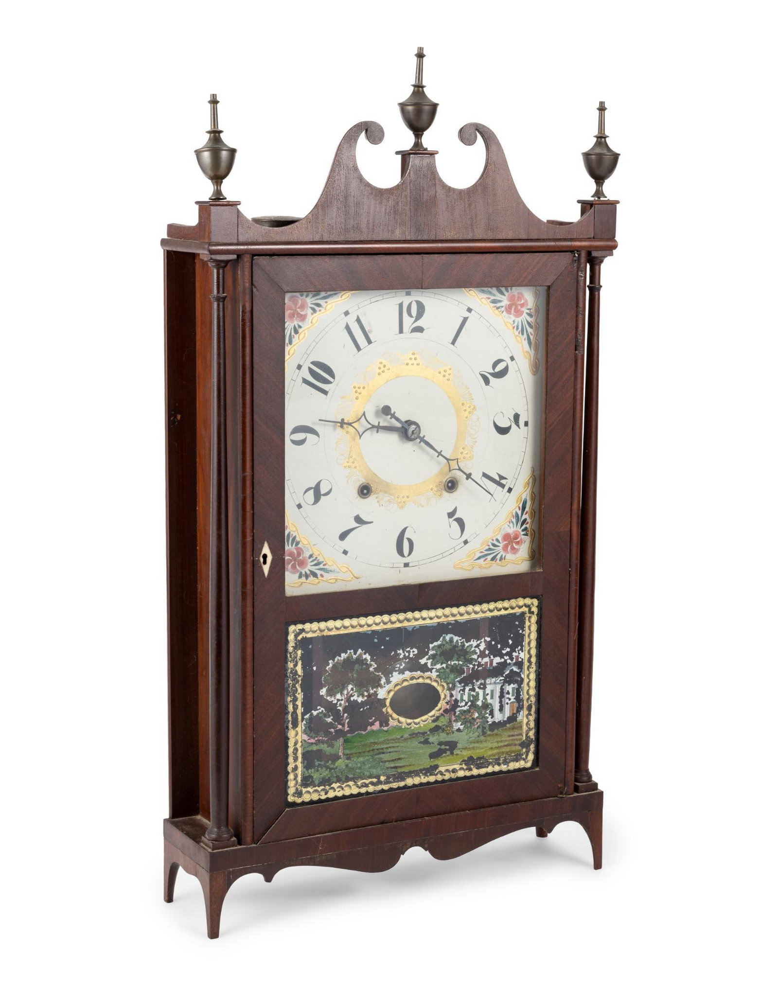 American Mahogany Eli Terry Pillar and Scroll Clock (1 of 8)