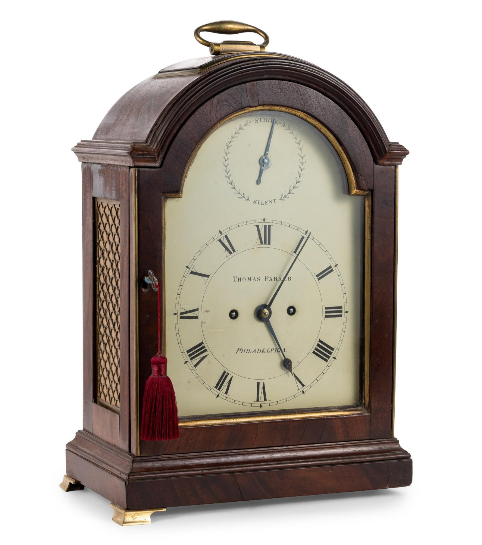 George III Mahogany Shelf Clock, Thomas Parker Philadelphia (1 of 9)