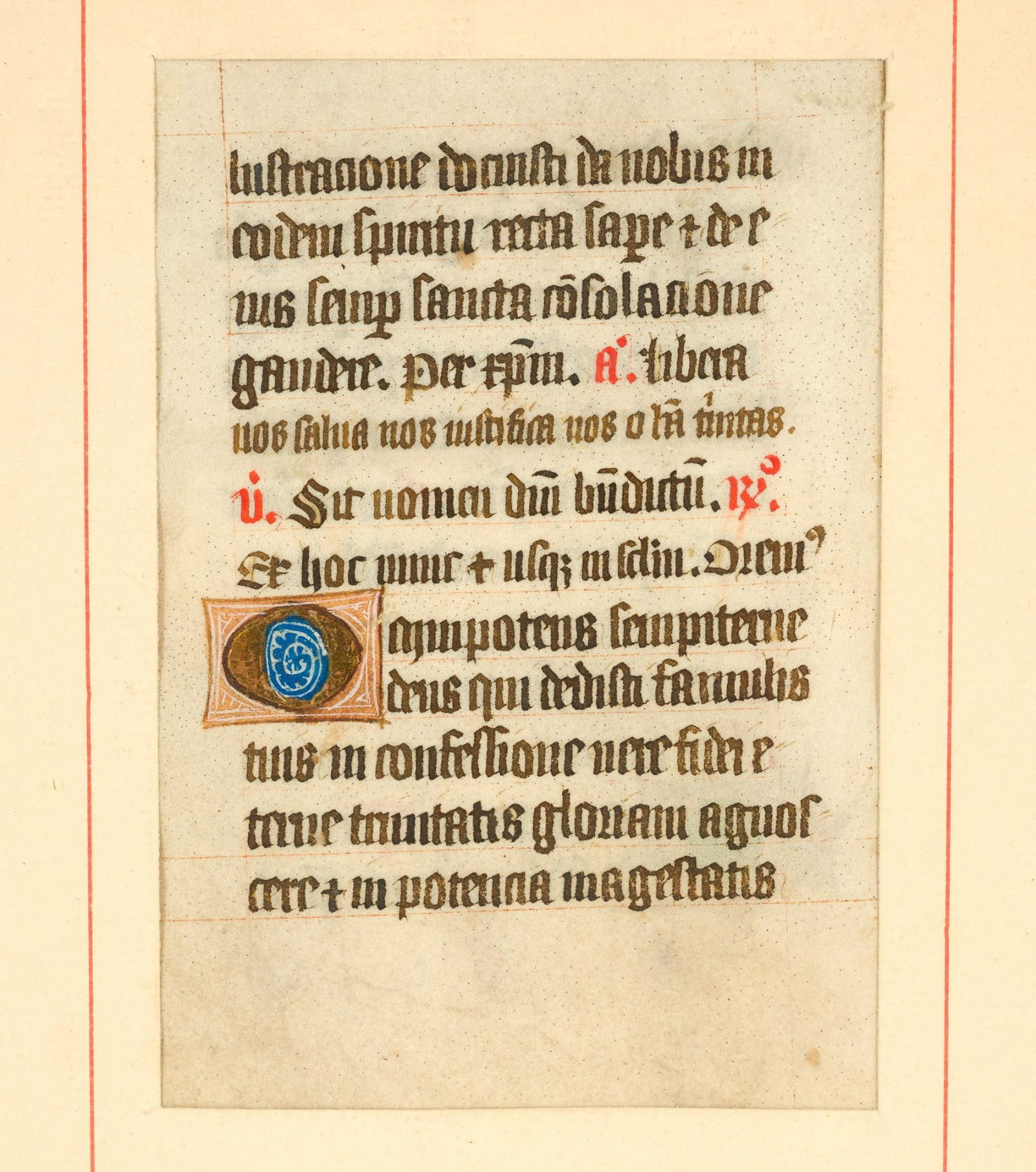 Framed Illuminated Psalter Leaf Page (England, 1350) (1 of 5)