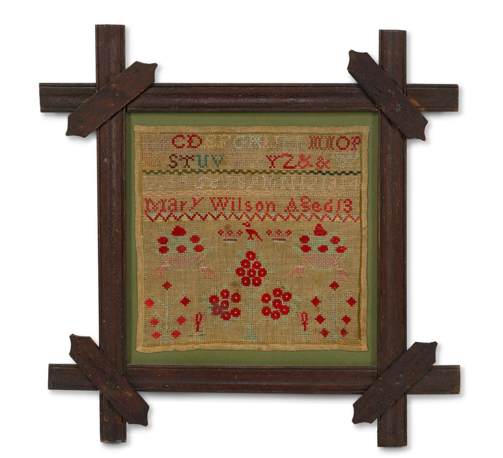 19th C Small Needlepoint Sampler "Mary Wilson" (1 of 3)