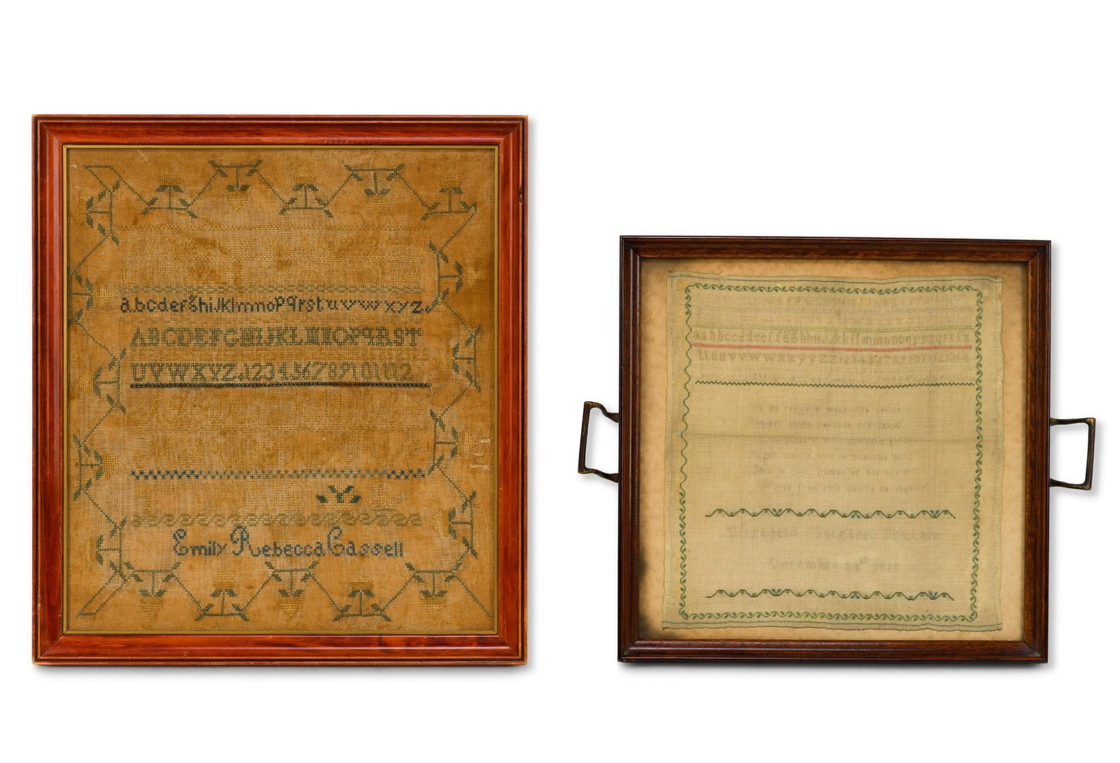 2 19th C Needlepoint Samplers (1 of 7)