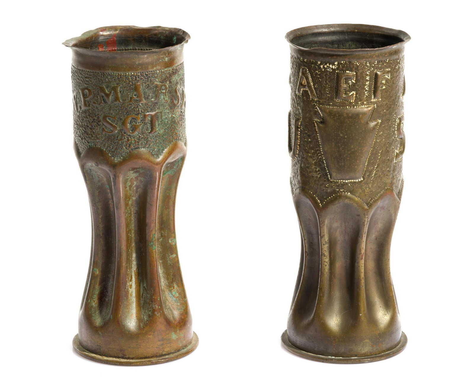 2 WWI Trench Art Shell Vases (1 of 5)