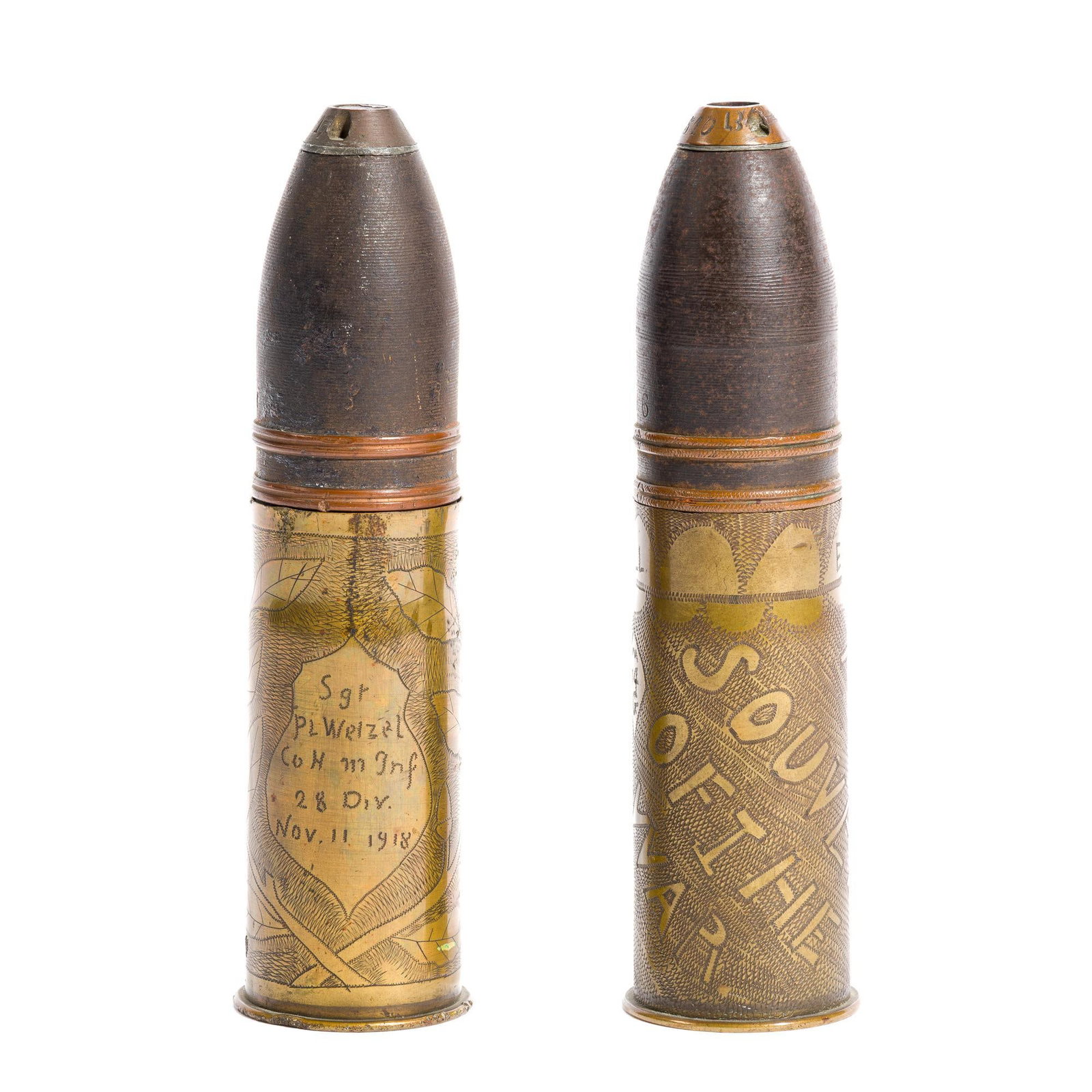 2 WWI Trench Art Shells (1 of 5)