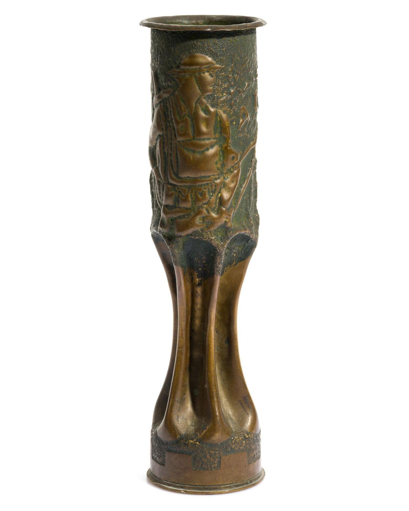 WWI Trench Art Shell: Belonged to Mishel Kahill. An ethnic Syrian, Kahill was born in 1890 in Beirut when it was a part of the Turkish nation. He emigrated to the U.S. with his family in 1902, and settled in Portland, Main