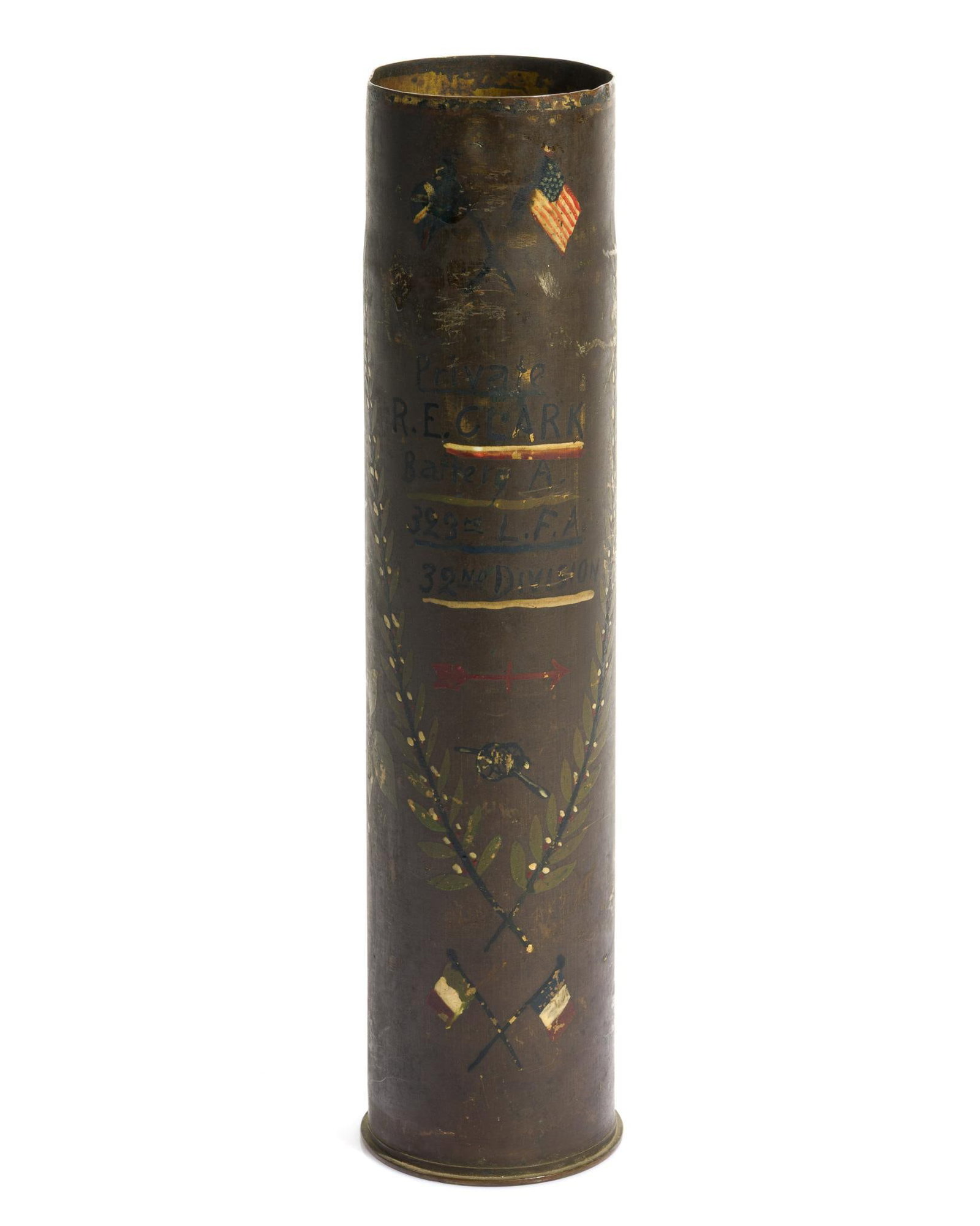 WWI Painted Trench Art Shell Vase (1 of 5)