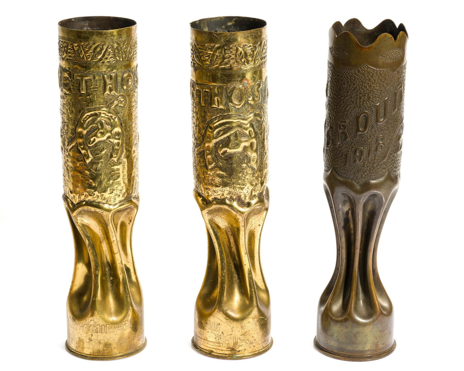 3 WWI Trench Art Shells (1 of 5)