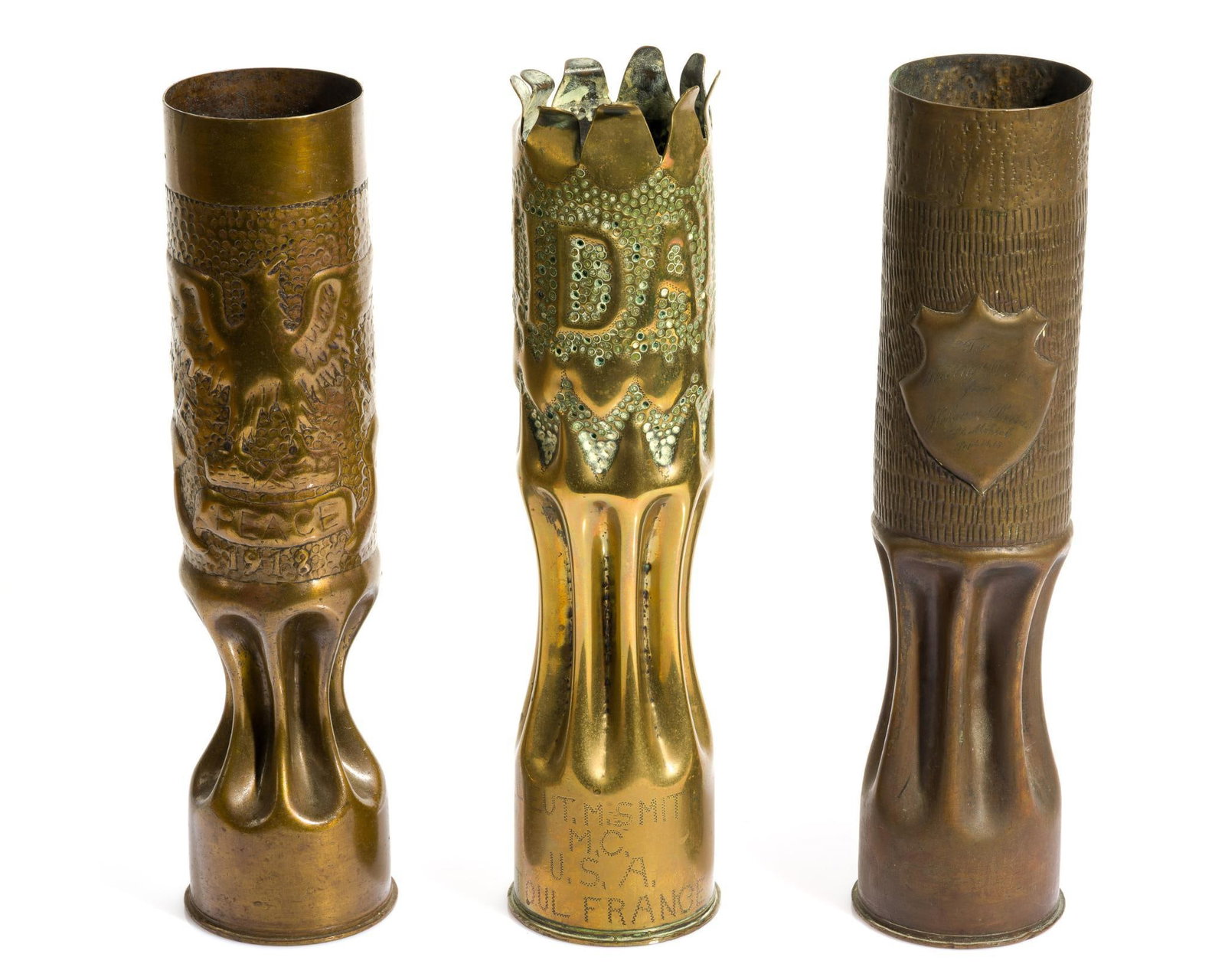 3 WWI Trench Art Shells (1 of 5)