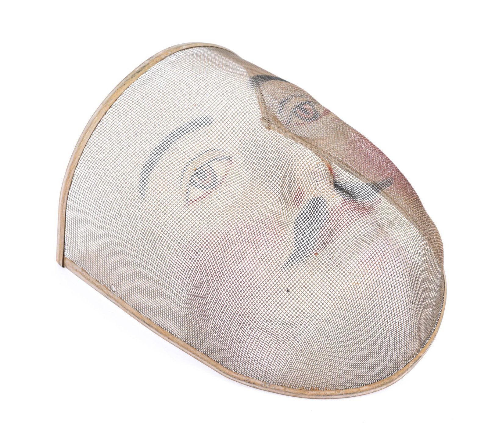 Independent Order of Odd Fellows (IOFF) Ceremonial Mask: Painted wire mesh mask measures 6" x 7-1/2" x 4-3/4".