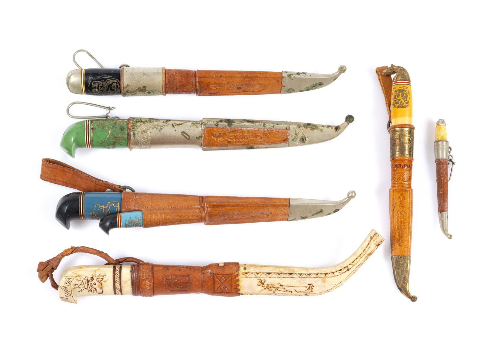 6 Finnish Puukko Knives with Sheaths (1 of 7)